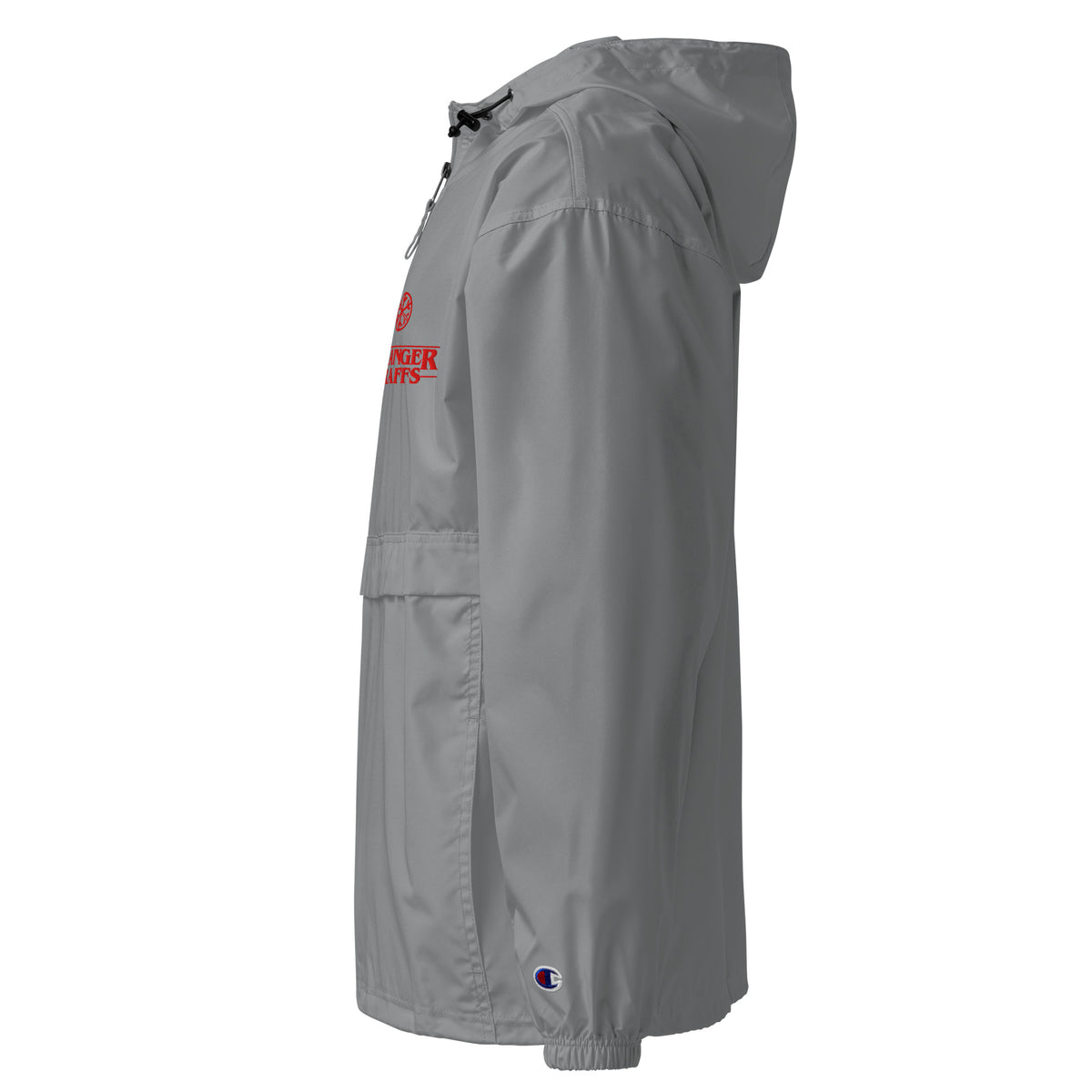Gray-Stranger Graffs Windbreaker Jacket from B.Different Clothing, left view, graffiti-inspired streetwear