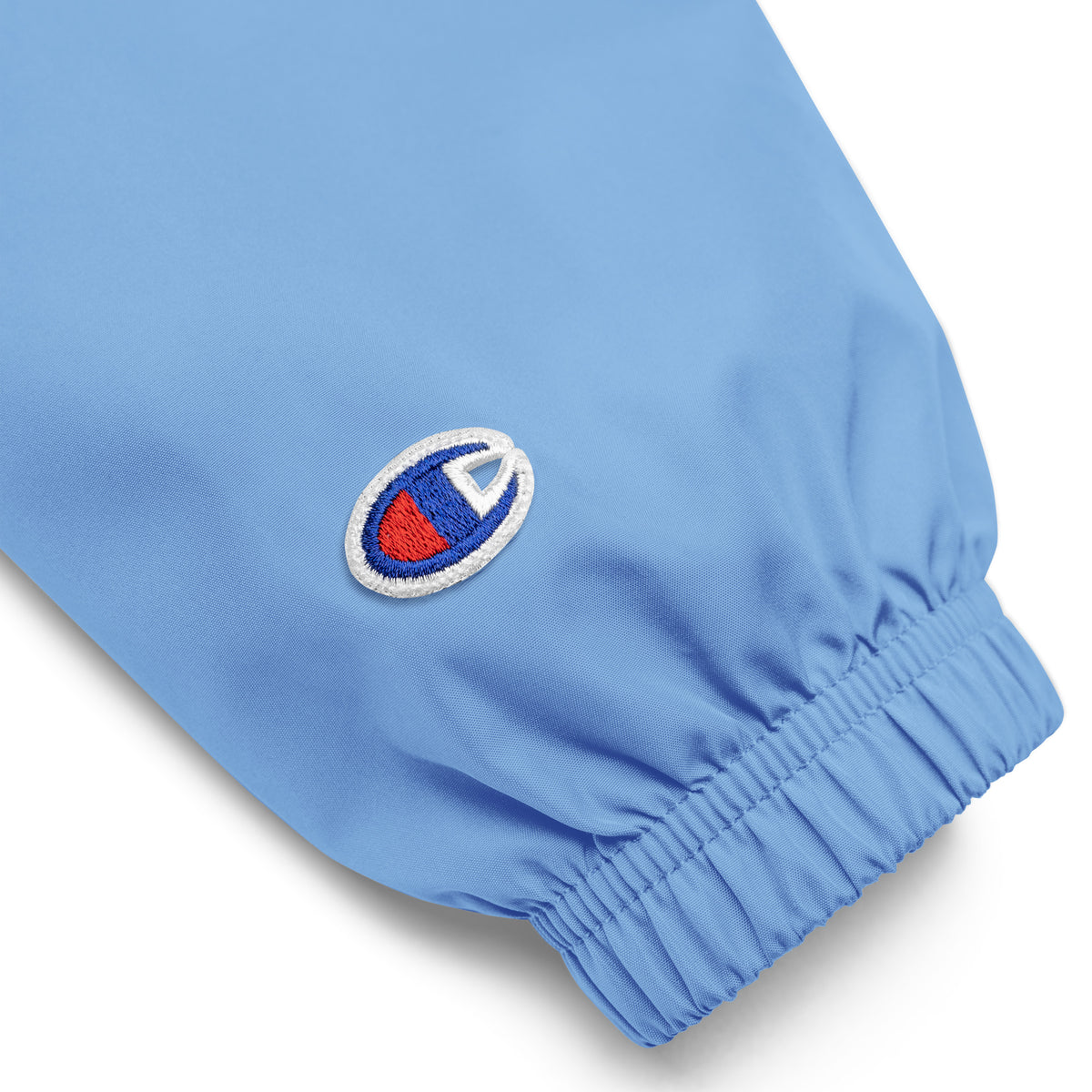 Light Blue-Public Menace Graffiti Windbreaker Jacket from B.Different Clothing, detail, graffiti-inspired streetwear