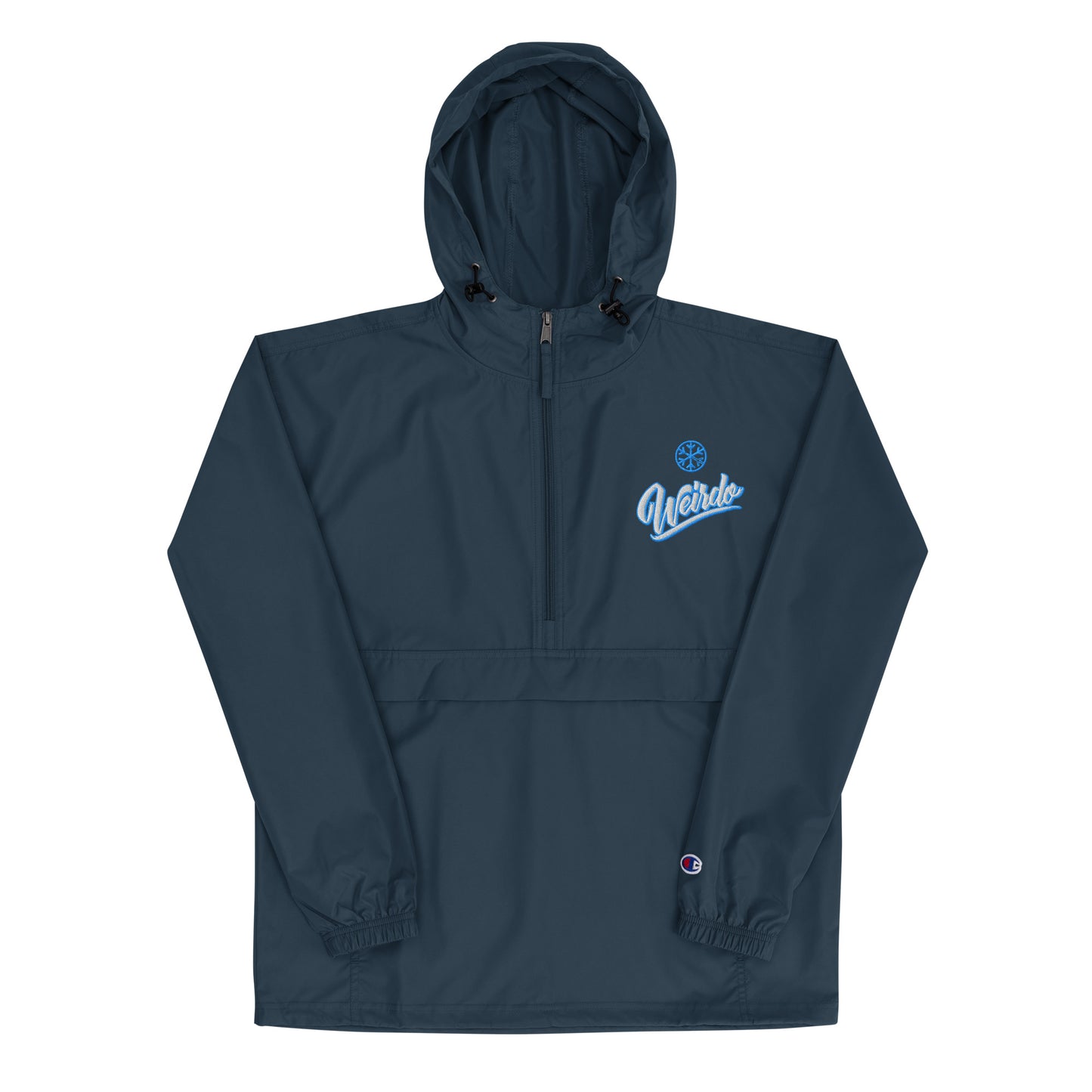 Navy-Weirdo Windbreaker Jacket from B.Different Clothing, front view, graffiti-inspired streetwear