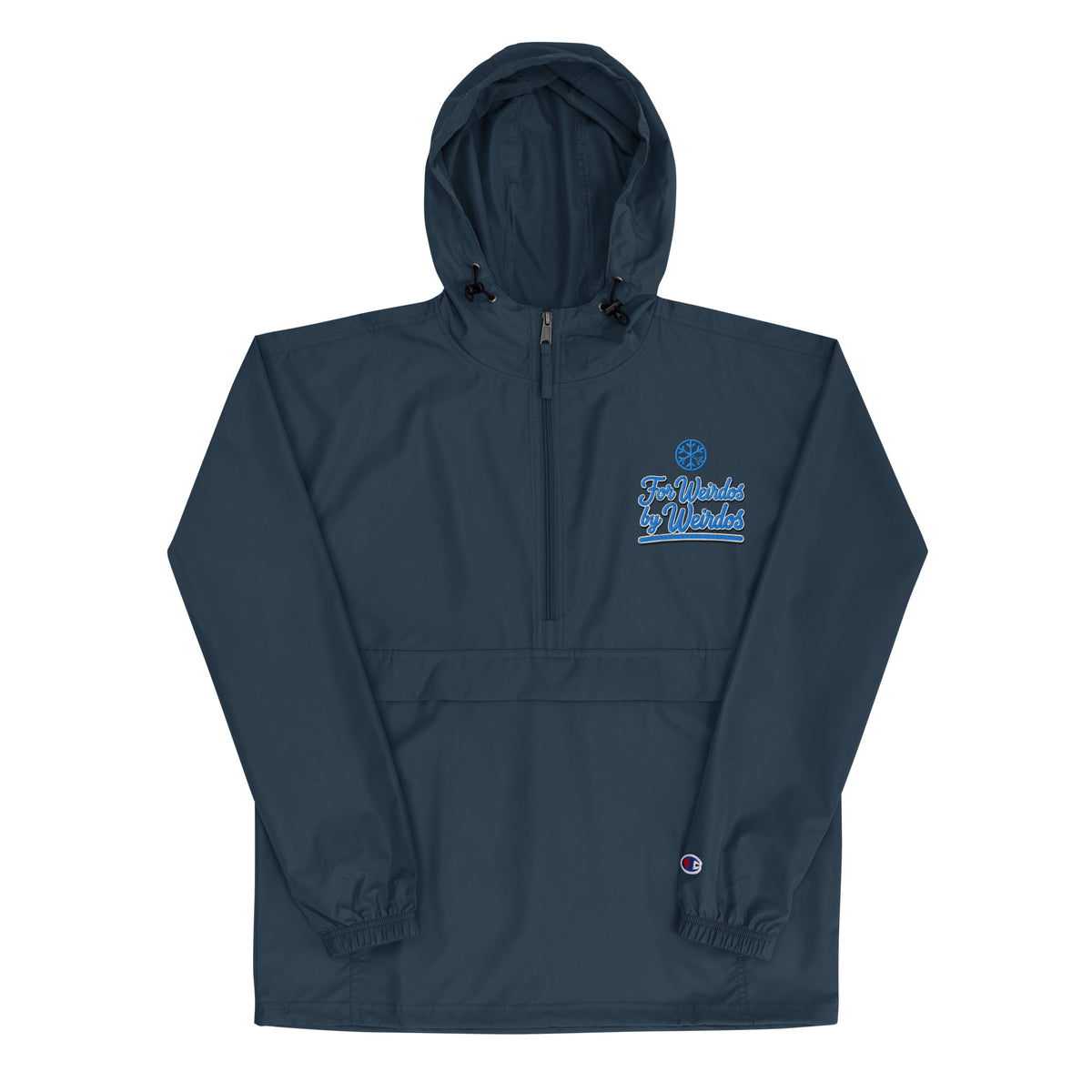 Navy-For Weirdos by Weirdos Windbreaker Jacket from B.Different Clothing, front view, graffiti-inspired streetwear