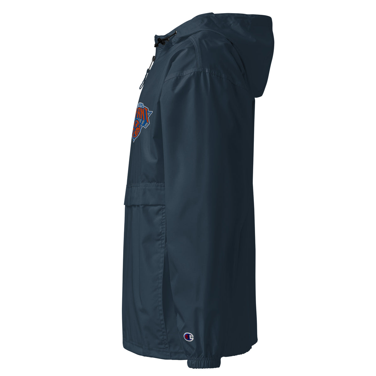 Navy-BDFRNT Logo 2011 Windbreaker Jacket from B.Different Clothing, left view, graffiti-inspired streetwear