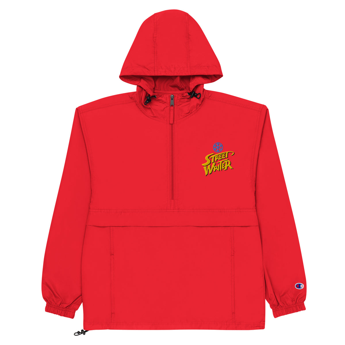Red-Street Writer Graffiti Windbreaker Jacket from B.Different Clothing, front view, graffiti-inspired streetwear