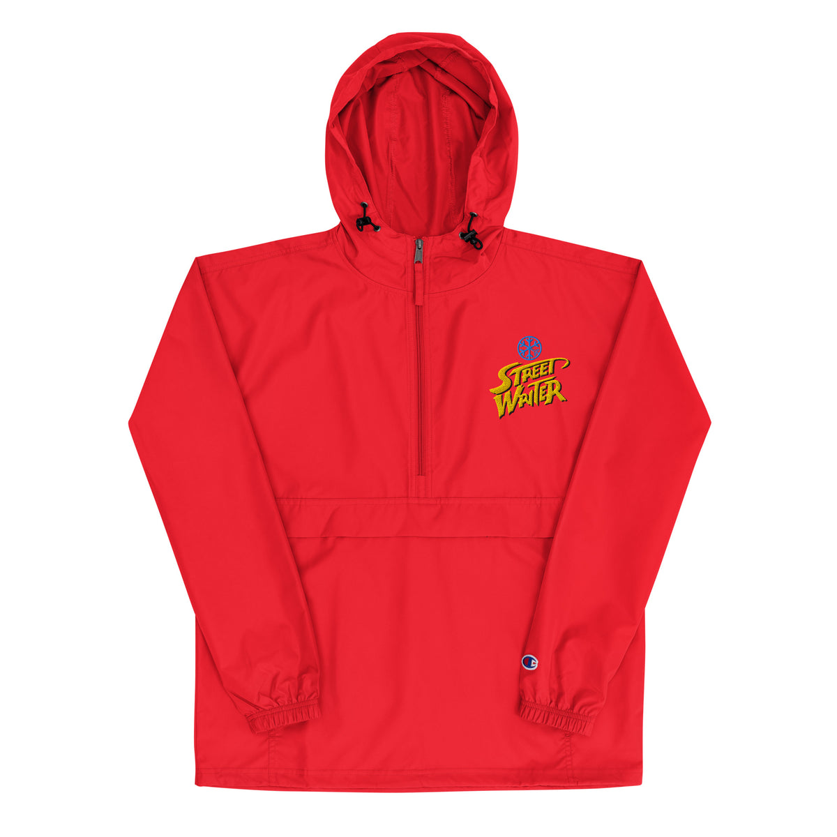 Red-Street Writer Graffiti Windbreaker Jacket from B.Different Clothing, flat view, graffiti-inspired streetwear