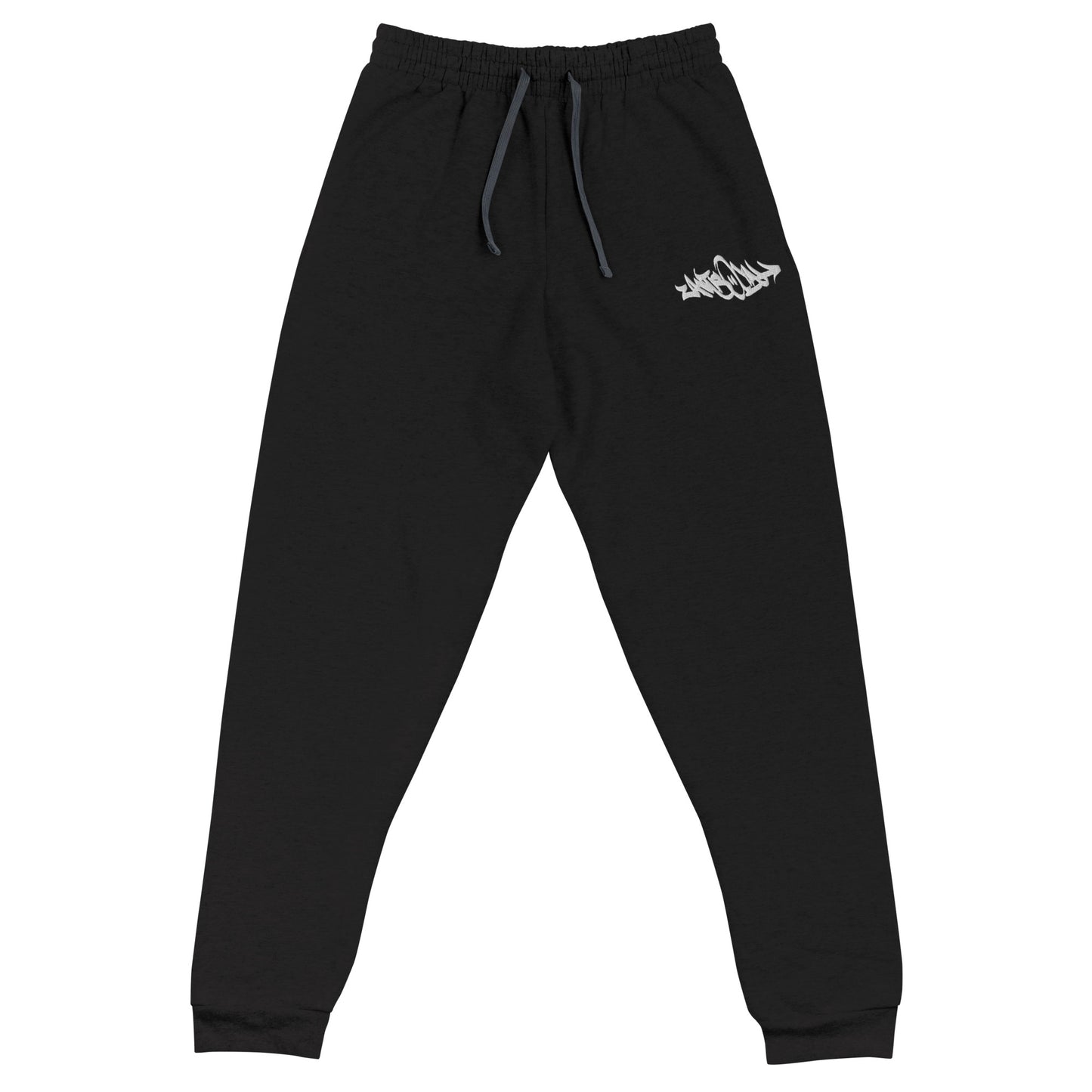 front of Antisocial Graffiti Tag joggers black by B.Different Clothing street art graffiti inspired independent streetwear brand