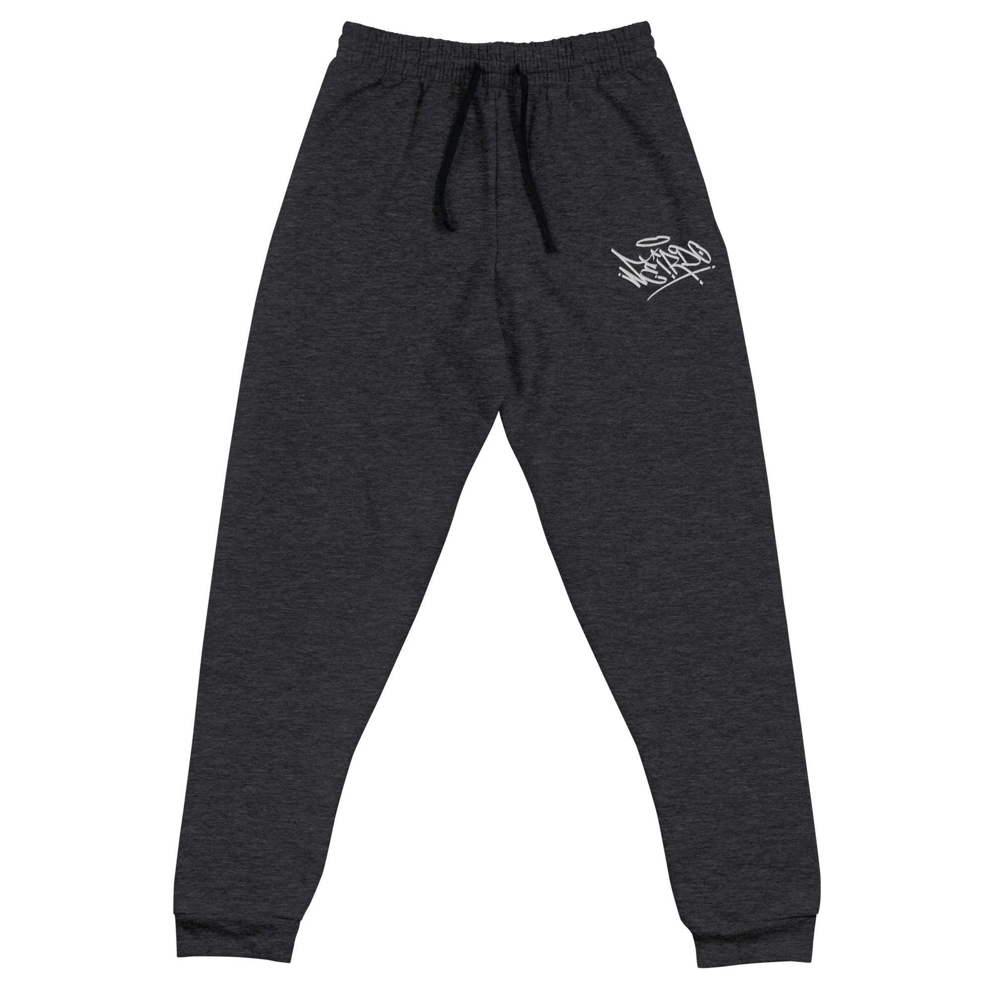 front of Weirdo Graffiti Tag joggers Dark Gray by B.Different Clothing street art graffiti inspired independent streetwear brand