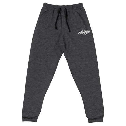 front of Antisocial Graffiti Tag joggers dark gray by B.Different Clothing street art graffiti inspired independent streetwear brand