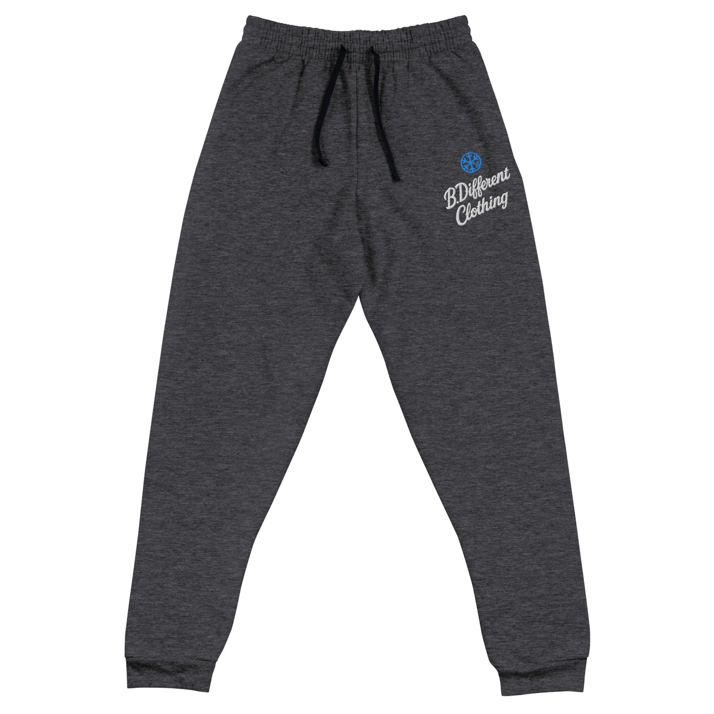 Darkgray-The League Joggers from B.Different Clothing, front view, graffiti-inspired streetwear