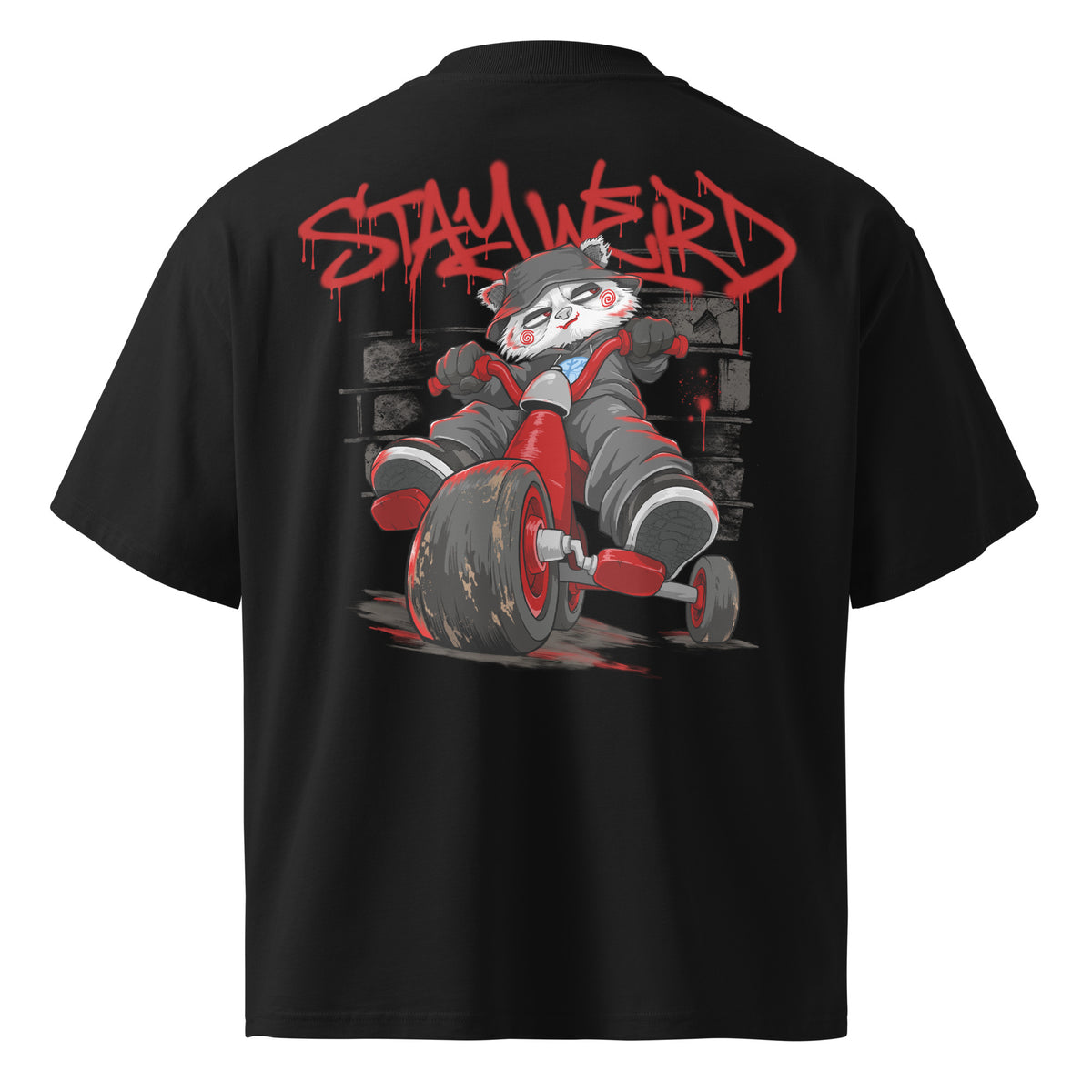 Black-Raks The Puppet Graffiti Tee by Emti from B.Different Clothing, back view, graffiti-inspired streetwear t-shirt