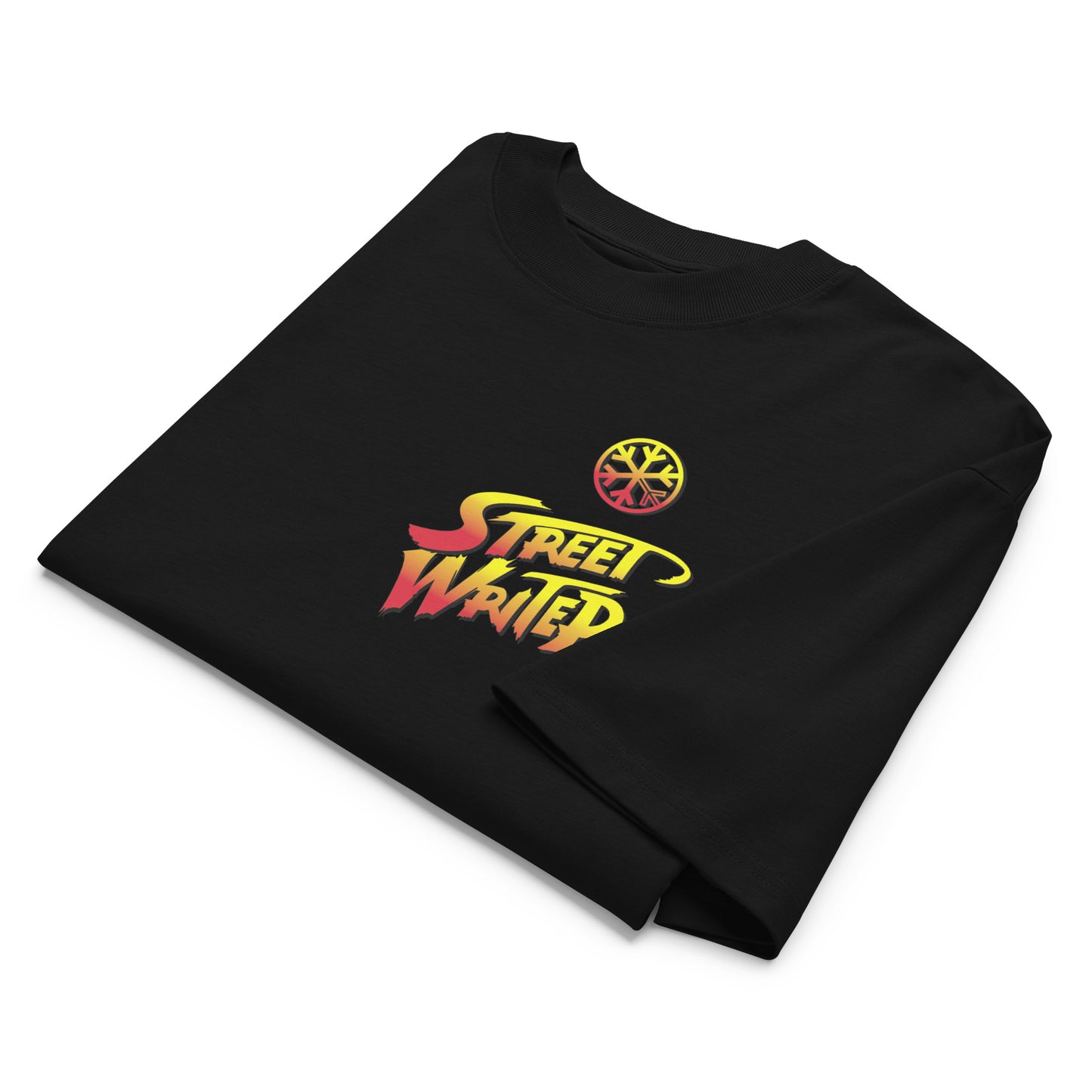 Black-Street Writer II Graffiti Tee from B.Different Clothing, folded, graffiti-inspired streetwear t-shirt
