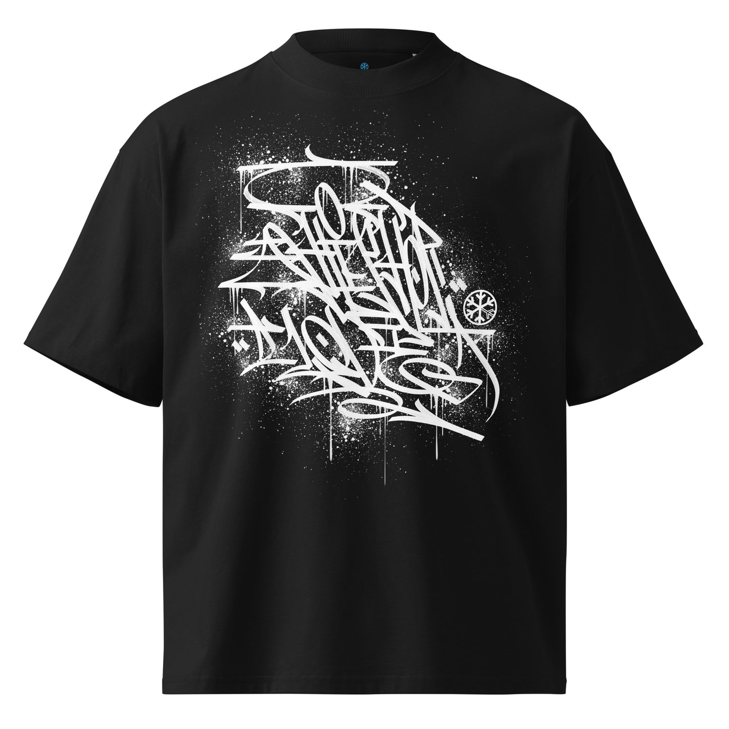 Black-Hip Hop Love Graffiti Tee by Shew from B.Different Clothing, front view, graffiti-inspired streetwear t-shirt