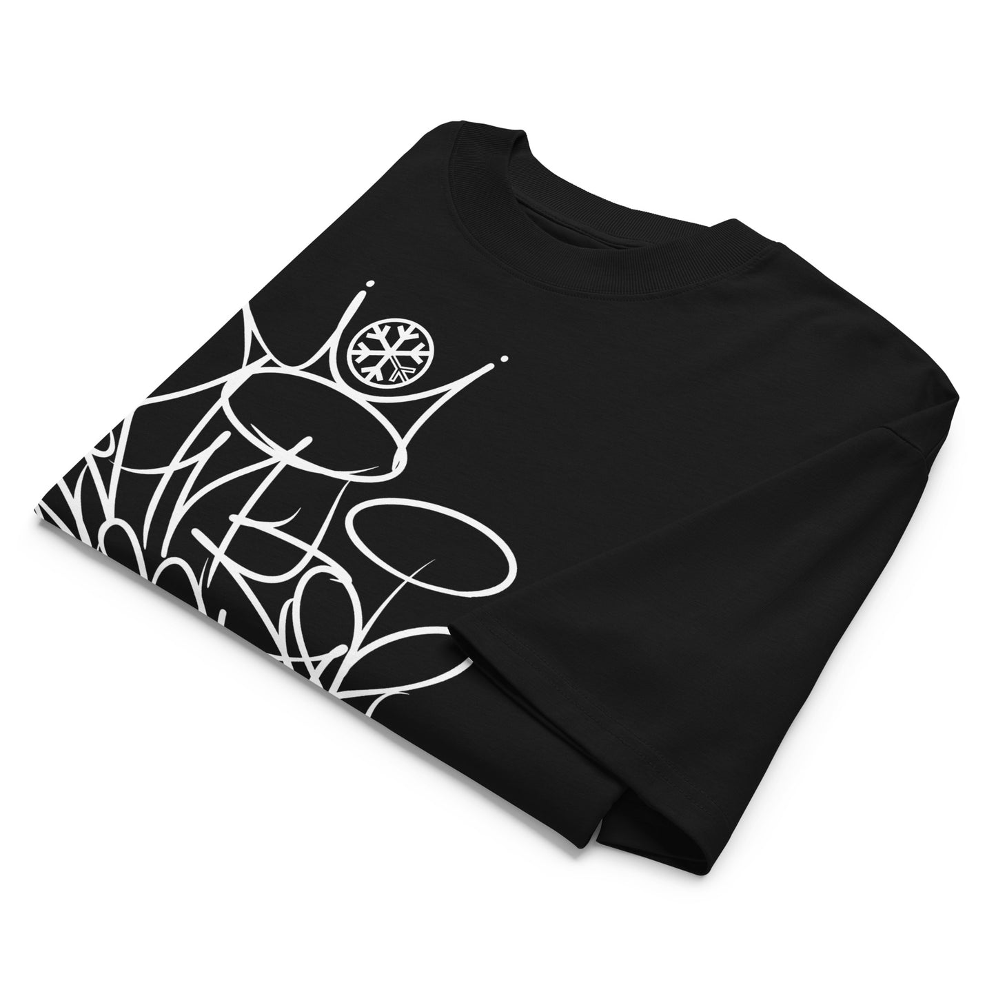 Black-Antisocial Graffiti Tag Tee by Caos One from B.Different Clothing, folded, graffiti-inspired streetwear t-shirt