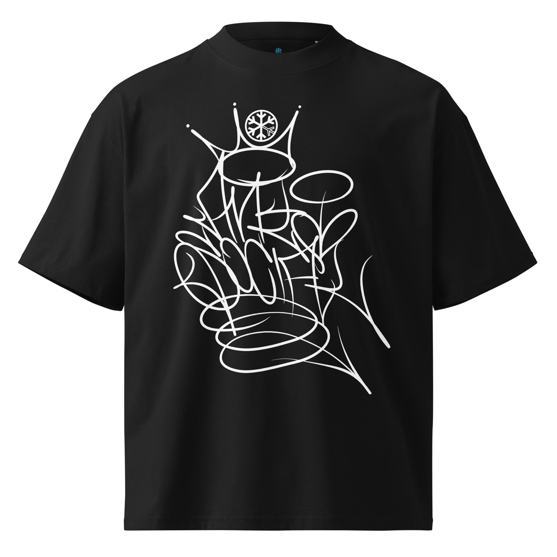 Black-Antisocial Graffiti Tag Tee by Caos One from B.Different Clothing, front view, graffiti-inspired streetwear t-shirt