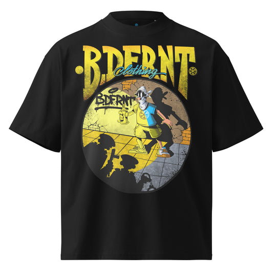 Black-Street Spotlight Graffiti Tee by Trk One from B.Different Clothing, front view, graffiti-inspired streetwear t-shirt