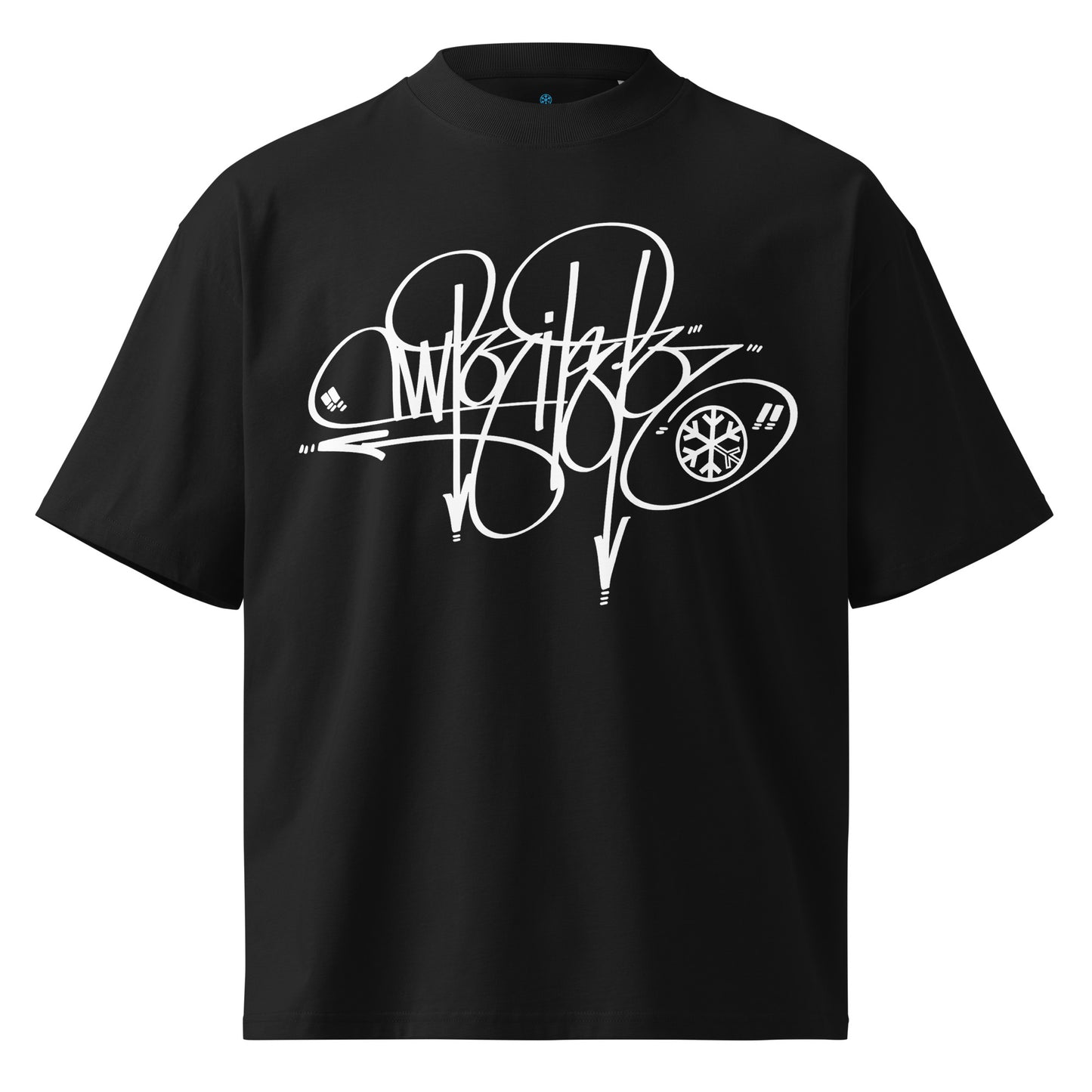 Black-Writer Tag Tee by Graffiti Dad from B.Different Clothing, front view, graffiti-inspired streetwear t-shirt