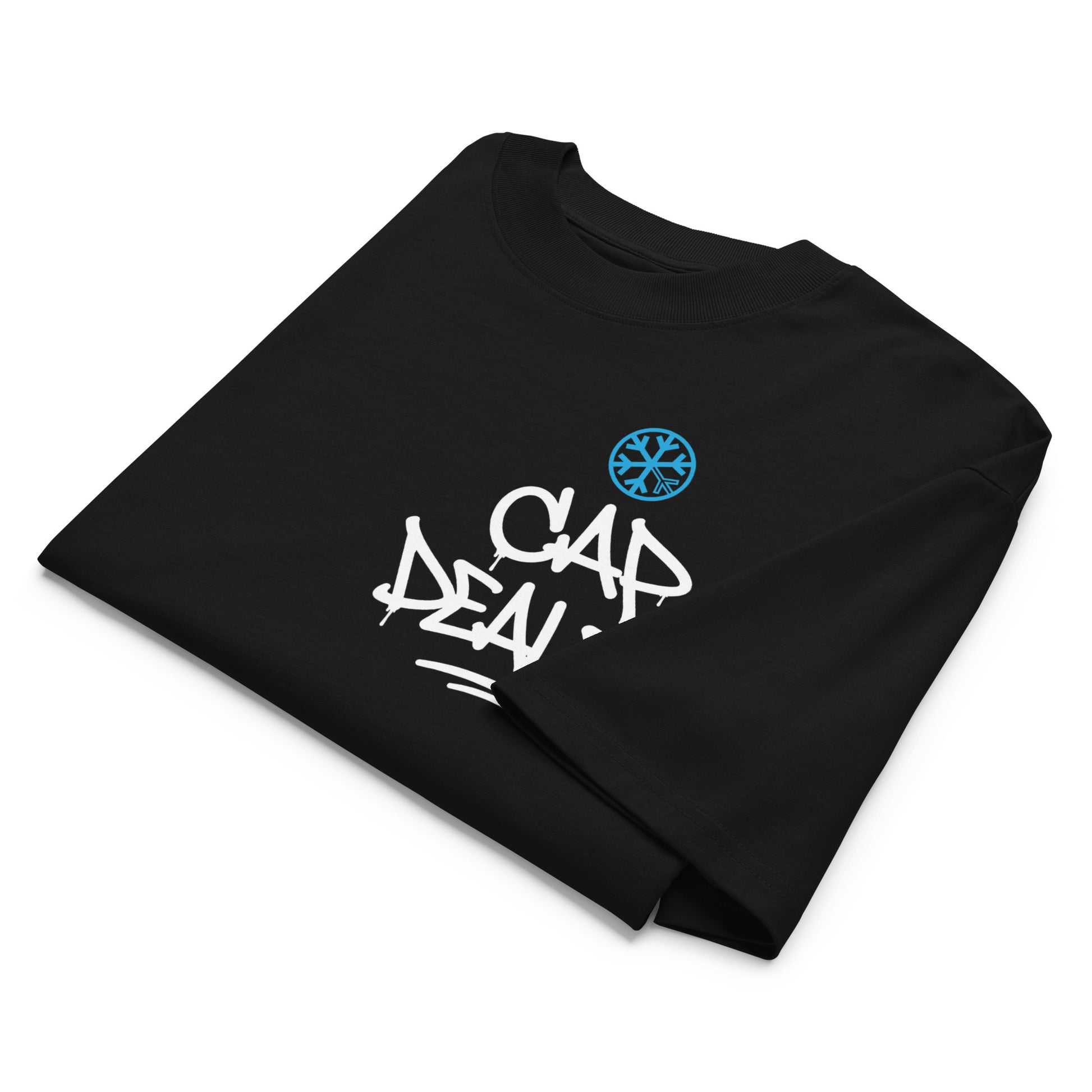 Black-Cap Dealer Graffiti Tee from B.Different Clothing, folded, graffiti-inspired streetwear