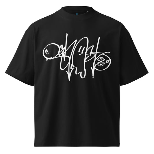 Black-Ghost Tag Tee by Graffiti Dad from B.Different Clothing, front view, graffiti-inspired streetwear t-shirt