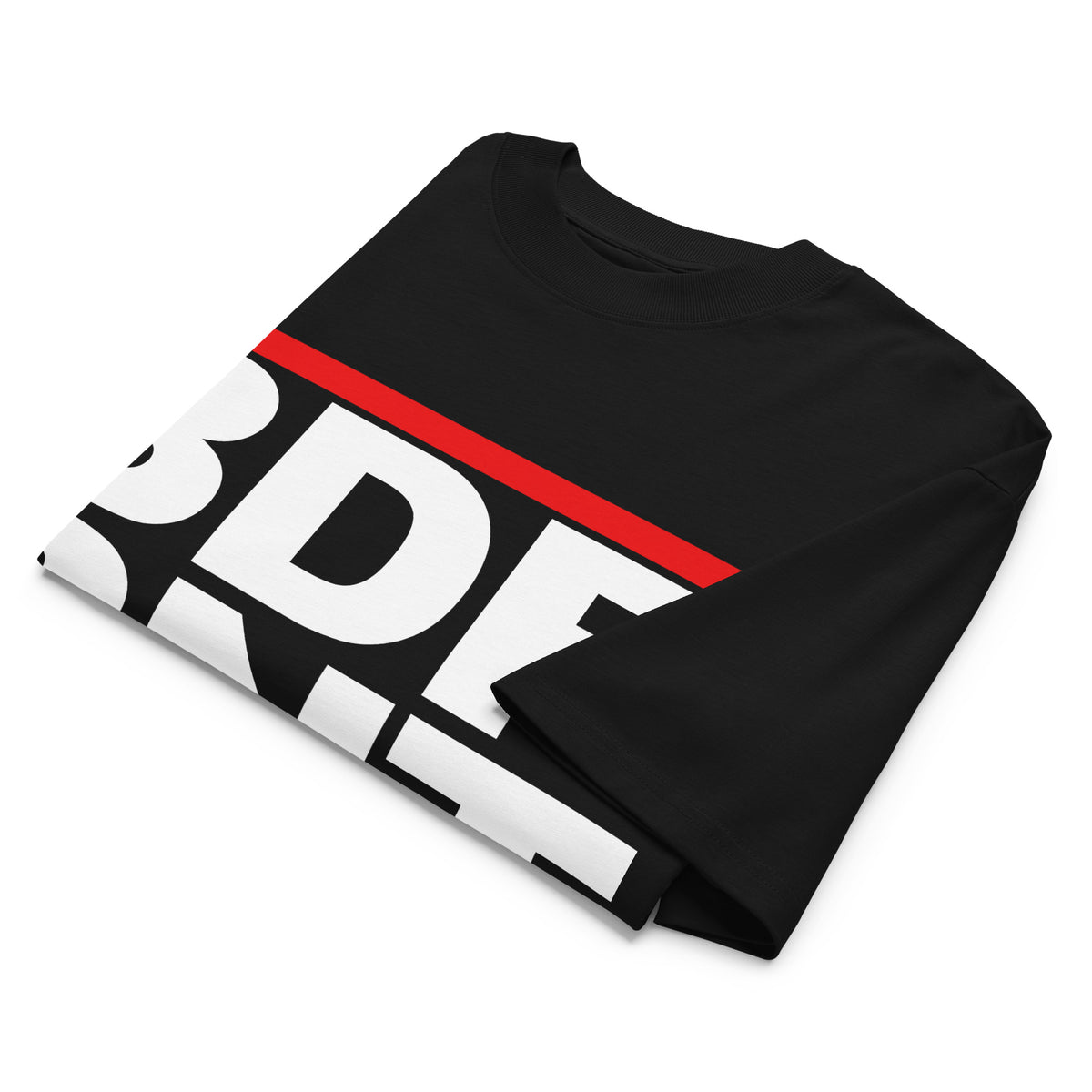Black-BDFRNT OG Logo Tee from B.Different Clothing, folded, graffiti-inspired streetwear t-shirt
