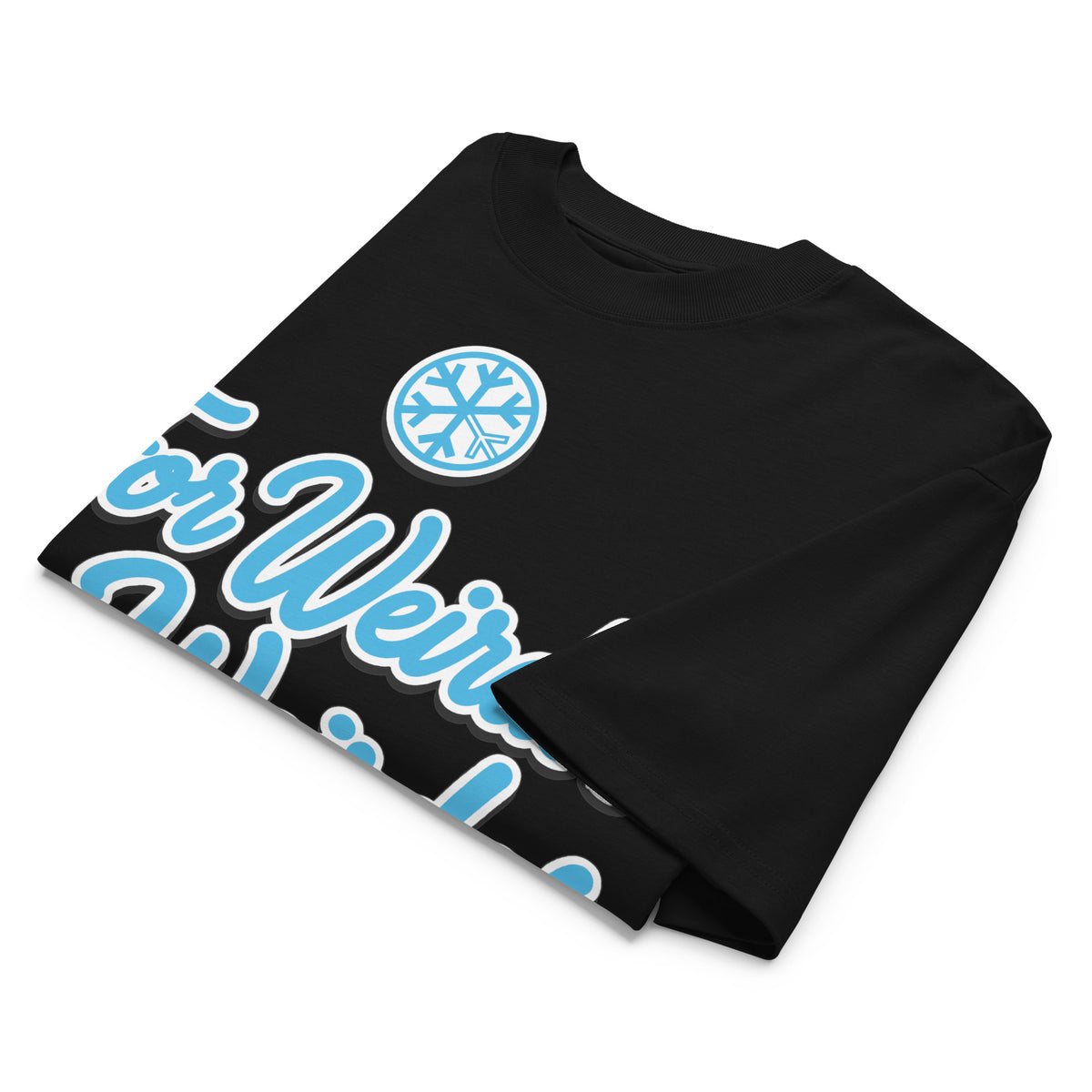 Black-For Weirdos by Weirdos Tee from B.Different Clothing, folded, graffiti-inspired streetwear
