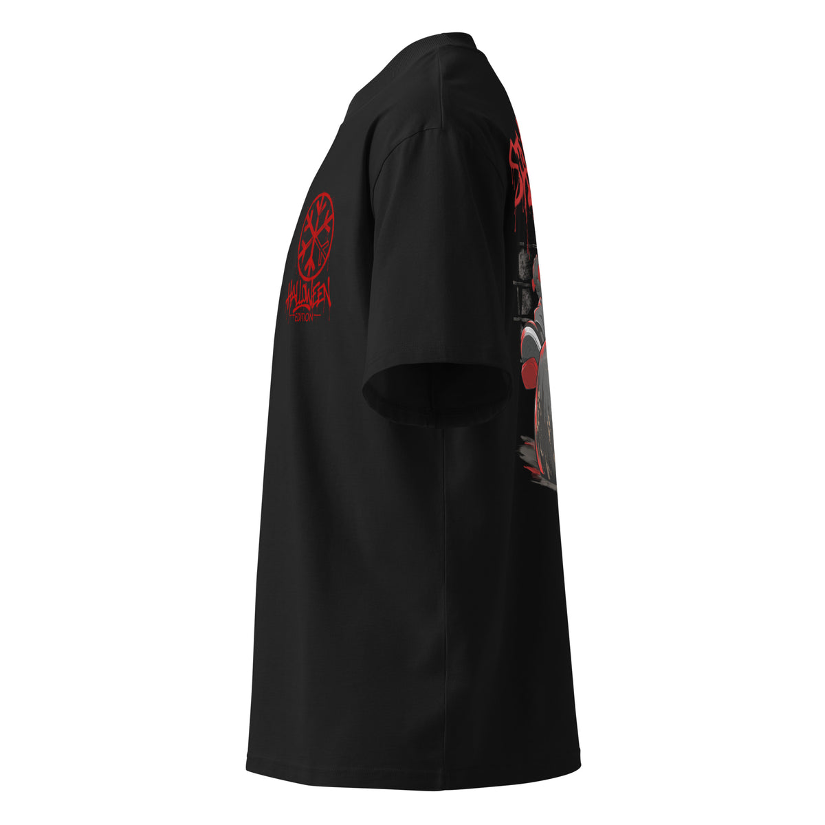 Black-Raks The Puppet Graffiti Tee by Emti from B.Different Clothing, left view, graffiti-inspired streetwear t-shirt