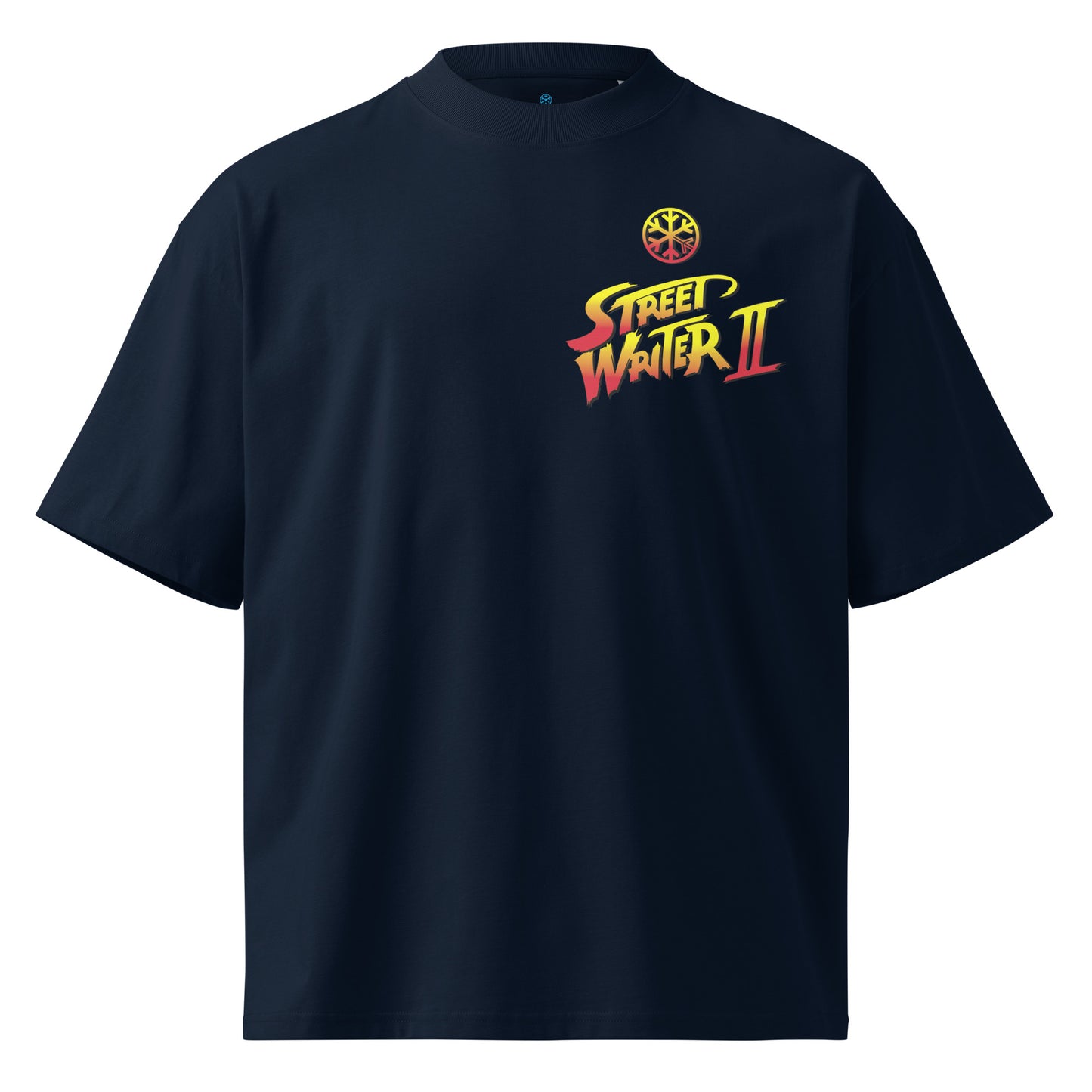 Navy-Street Writer II Graffiti Tee from B.Different Clothing, front view, graffiti-inspired streetwear t-shirt