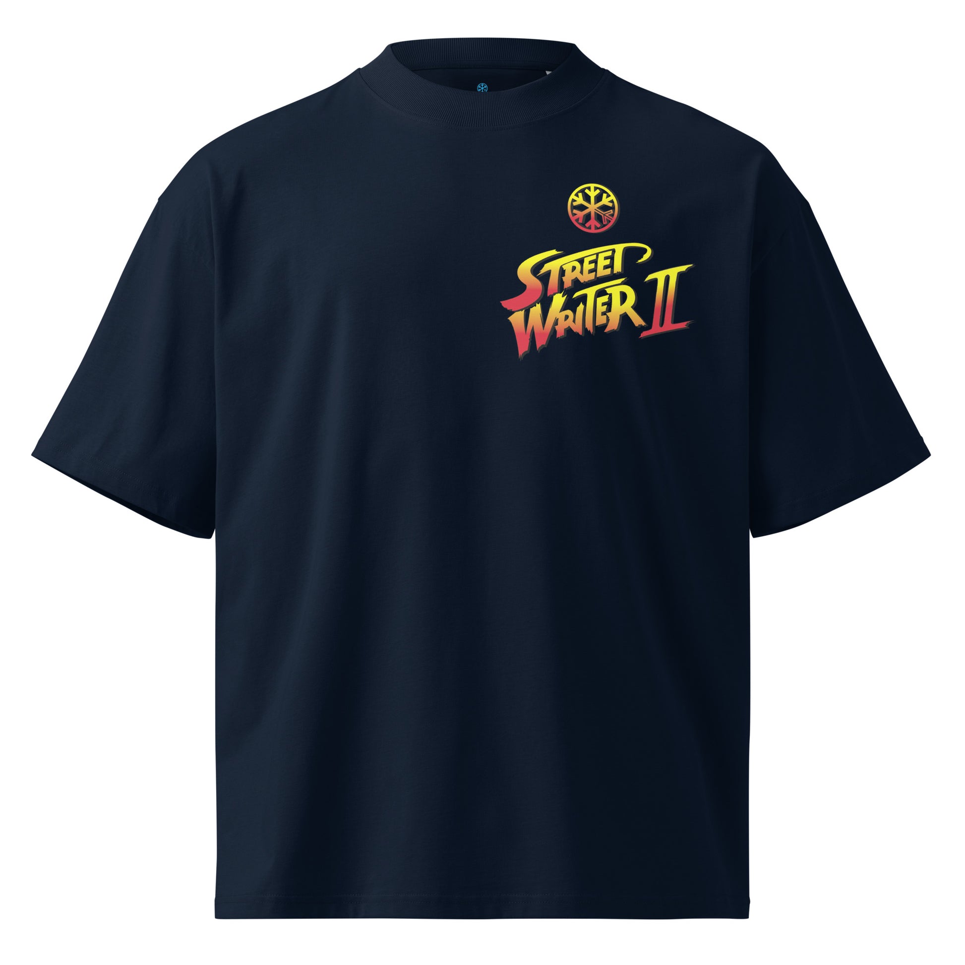 Navy-Street Writer II Graffiti Tee from B.Different Clothing, front view, graffiti-inspired streetwear t-shirt