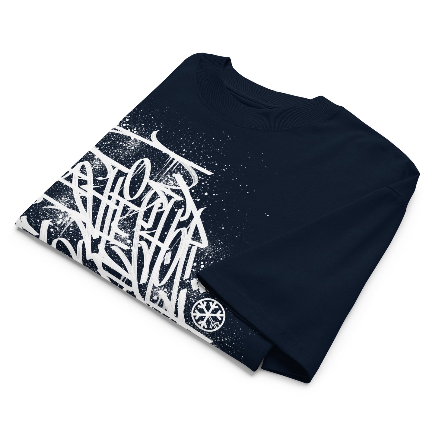 Navy-Hip Hop Love Graffiti Tee by Shew from B.Different Clothing, folded, graffiti-inspired streetwear t-shirt