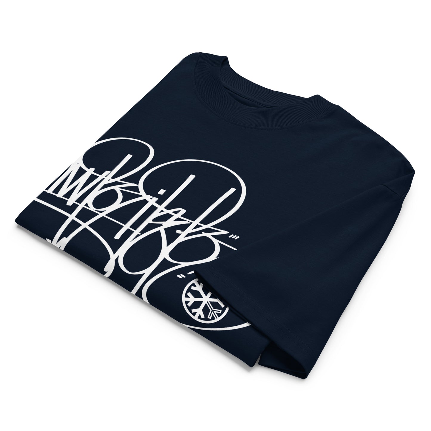 Navy-Writer Tag Tee by Graffiti Dad from B.Different Clothing, folded, graffiti-inspired streetwear t-shirt