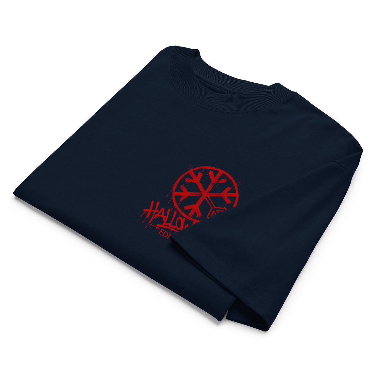 Navy-Raks The Puppet Graffiti Tee by Emti from B.Different Clothing, folded, graffiti-inspired streetwear t-shirt