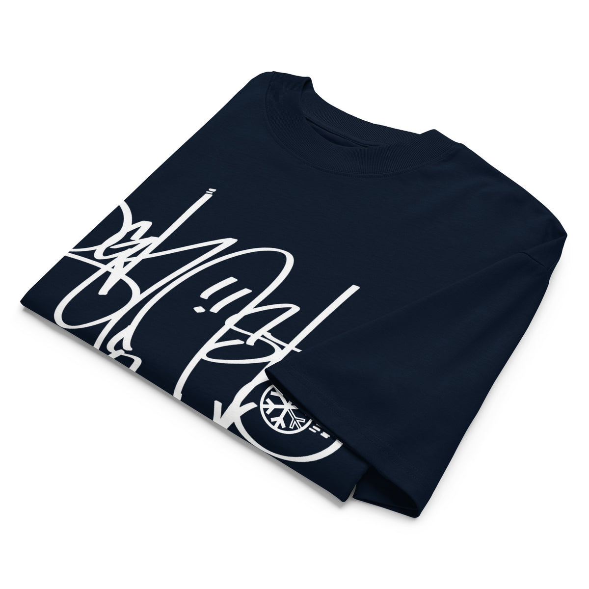 Navy-Ghost Tag Tee by Graffiti Dad from B.Different Clothing, folded, graffiti-inspired streetwear t-shirt