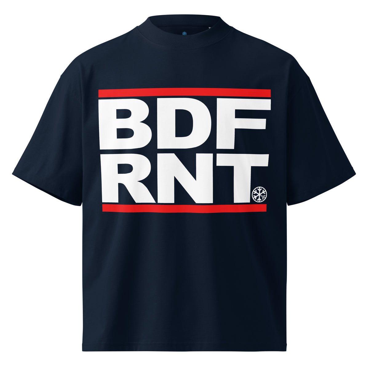 Navy-BDFRNT OG Logo Tee from B.Different Clothing, front view, graffiti-inspired streetwear t-shirt