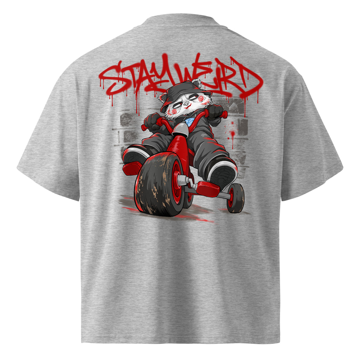 Gray-Raks The Puppet Graffiti Tee by Emti from B.Different Clothing, back view, graffiti-inspired streetwear t-shirt