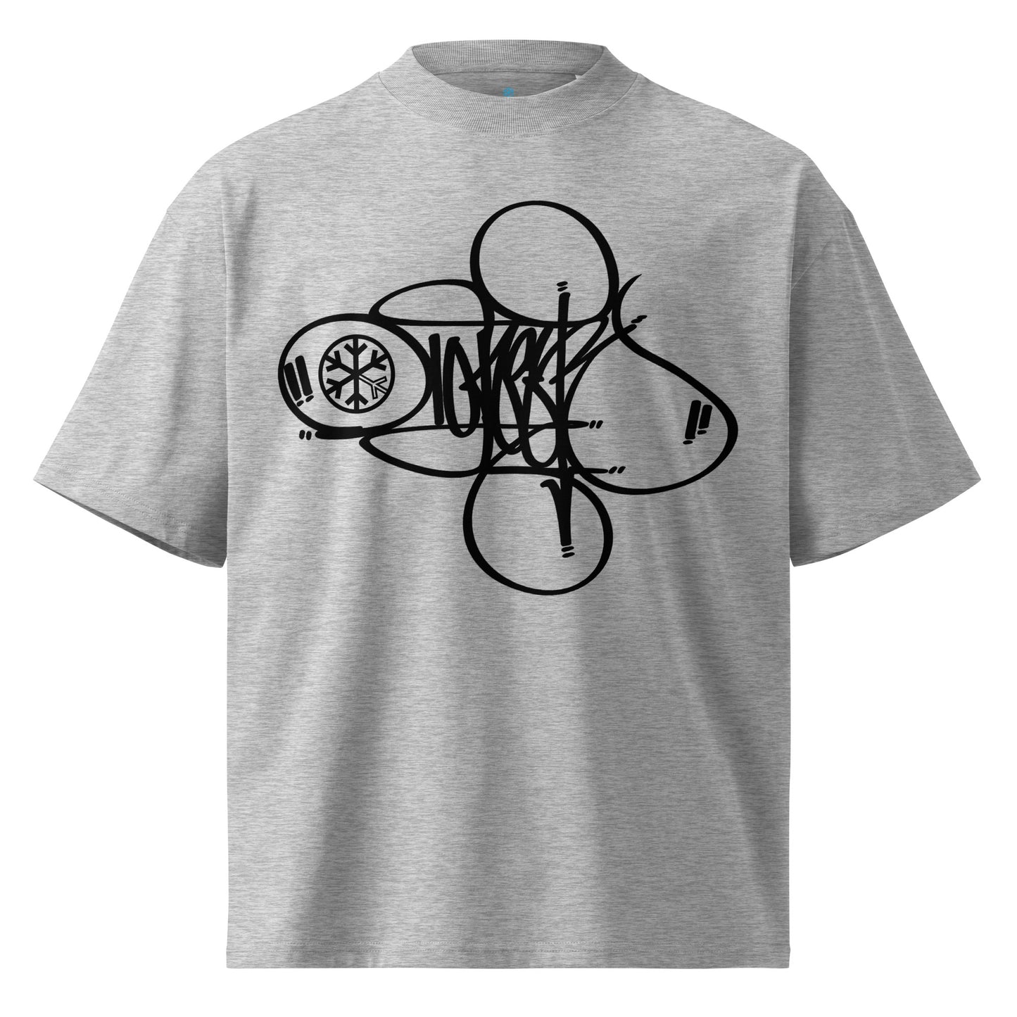 Gray-Loner Tag Tee by Graffiti Dad from B.Different Clothing, front view, graffiti-inspired streetwear, oversized heavyweight t-shirt