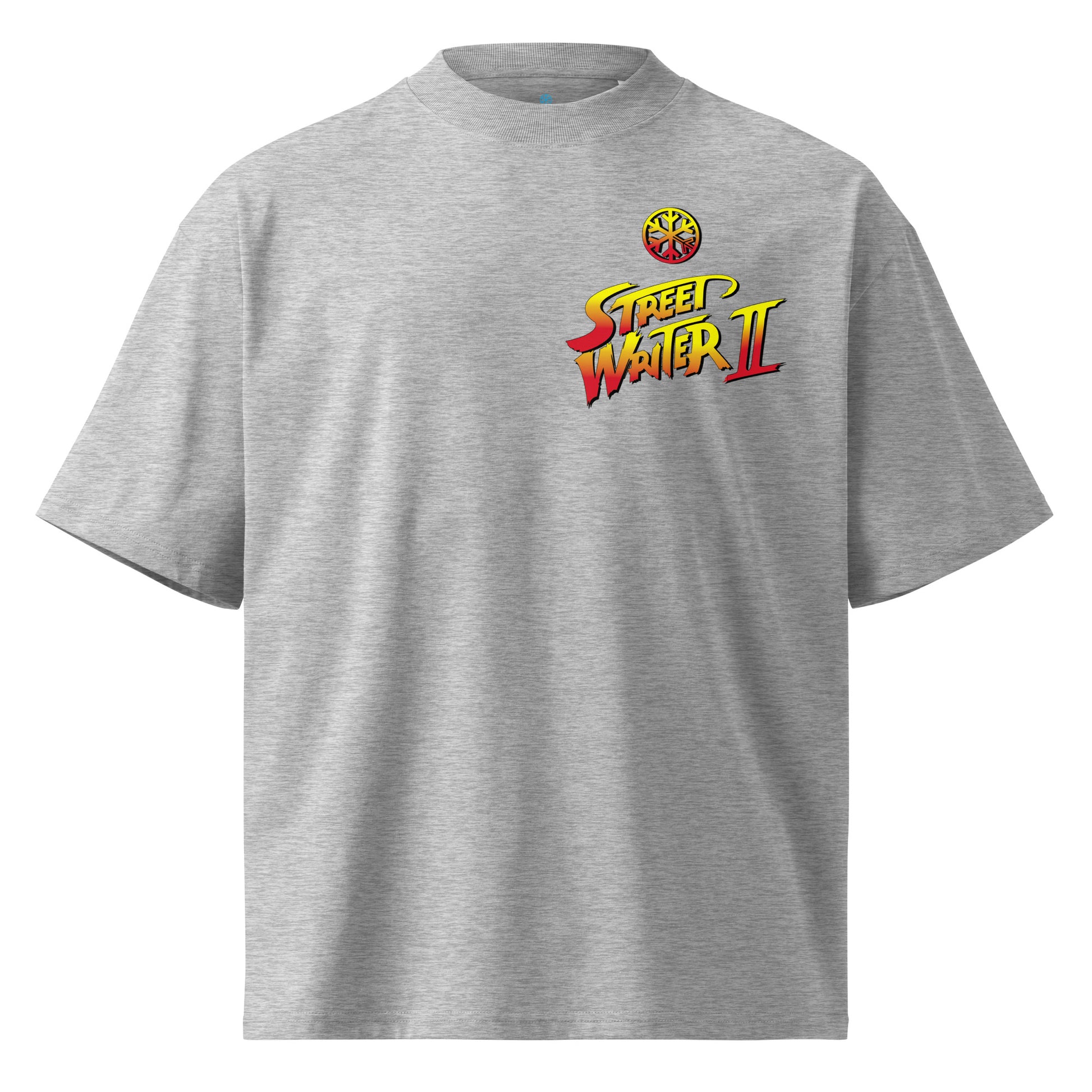 Gray-Street Writer II Graffiti Tee from B.Different Clothing, front view, graffiti-inspired streetwear t-shirt