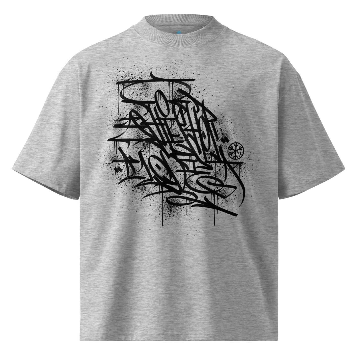 Gray-Hip Hop Love Graffiti Tee by Shew from B.Different Clothing, front view, graffiti-inspired streetwear t-shirt