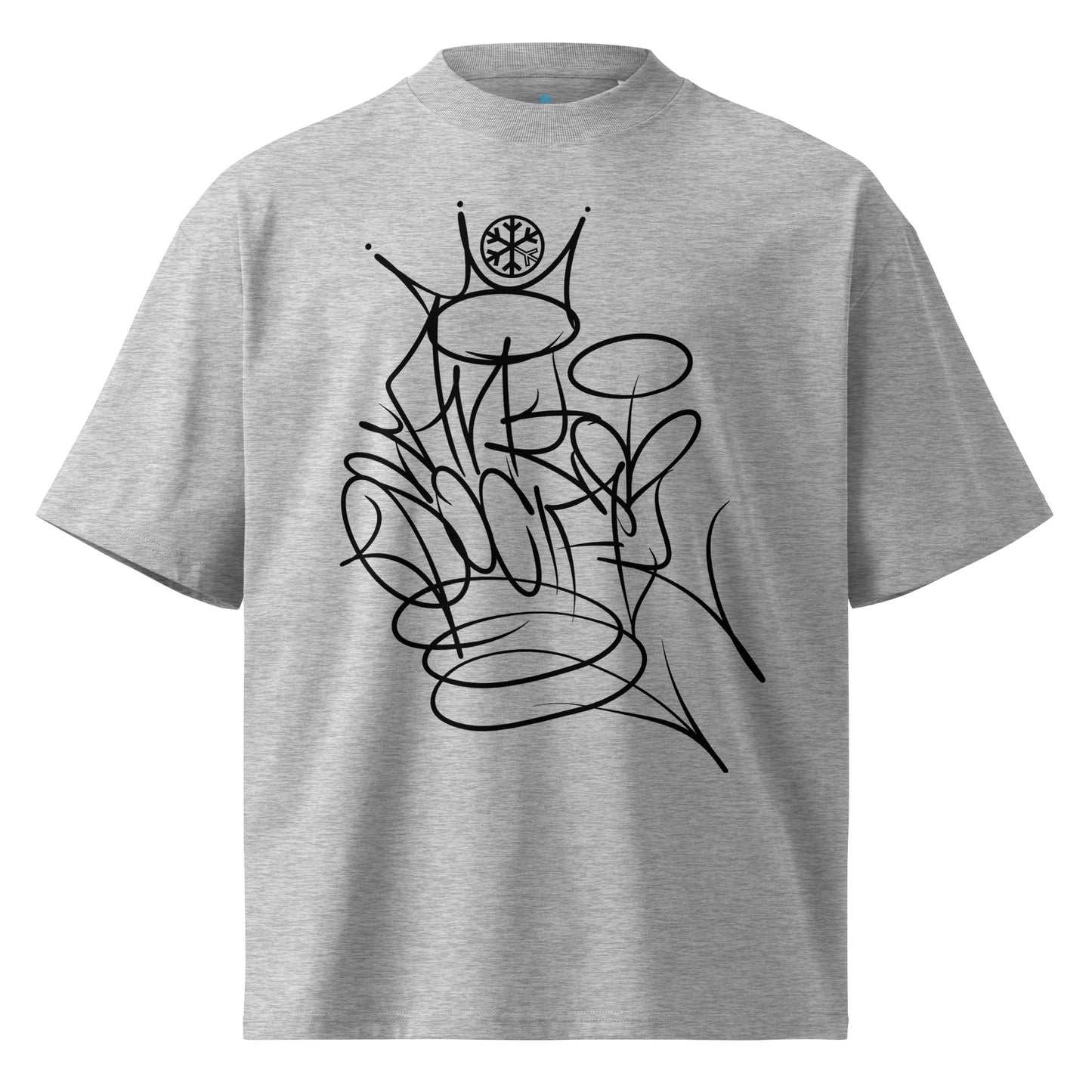 Gray-Antisocial Graffiti Tag Tee by Caos One from B.Different Clothing, front view, graffiti-inspired streetwear t-shirt