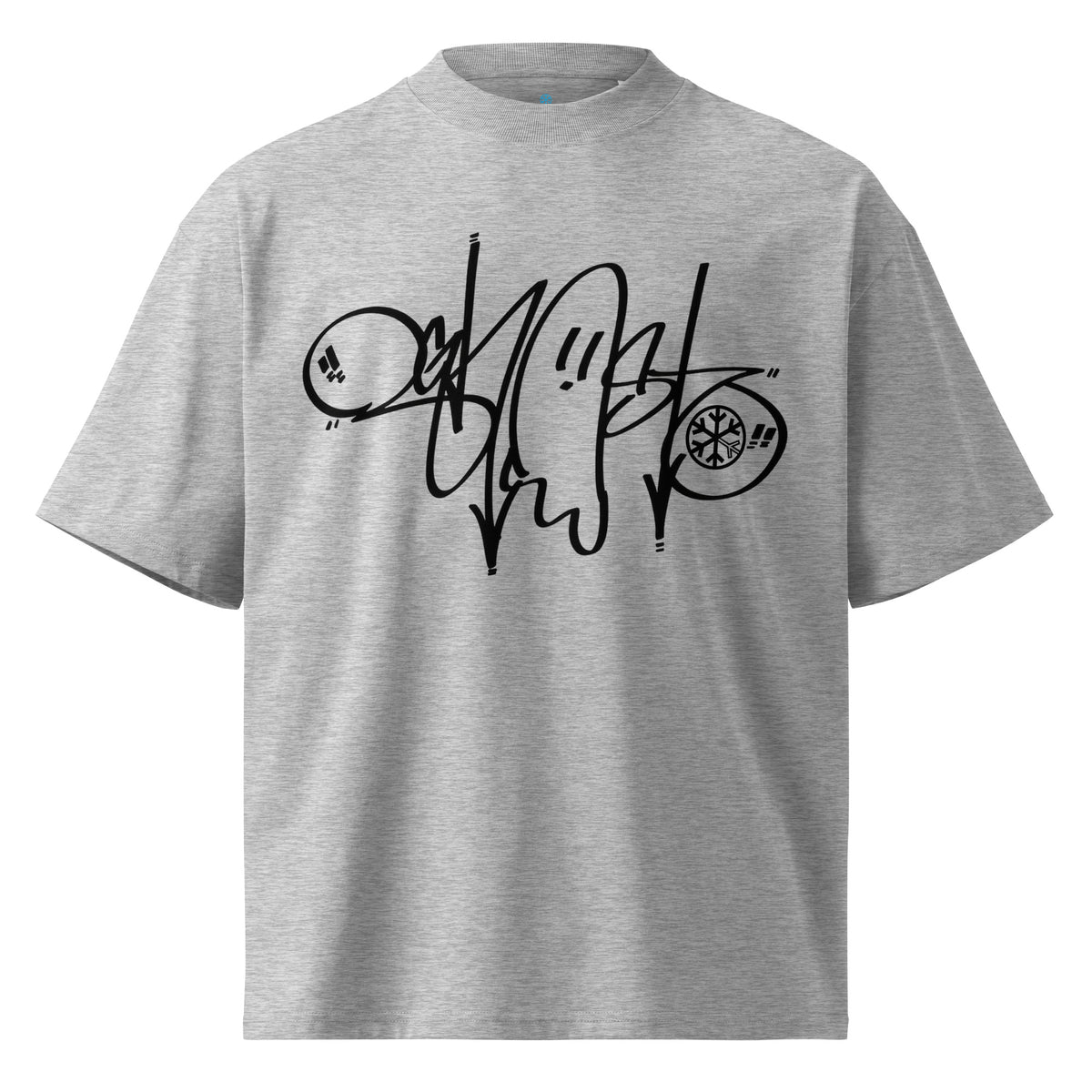Gray-Ghost Tag Tee by Graffiti Dad from B.Different Clothing, front view, graffiti-inspired streetwear t-shirt