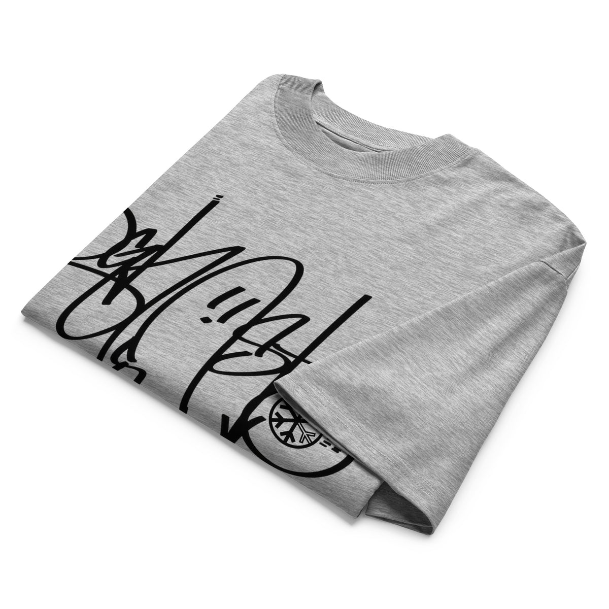 Gray-Ghost Tag Tee by Graffiti Dad from B.Different Clothing, folded, graffiti-inspired streetwear t-shirt
