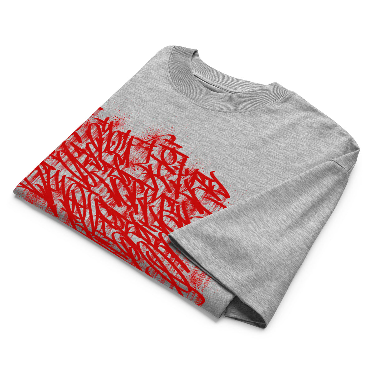 Gray-Do You Like Scary Movies Graffiti Tee by Shew from B.Different Clothing, folded, graffiti-inspired streetwear t-shirt