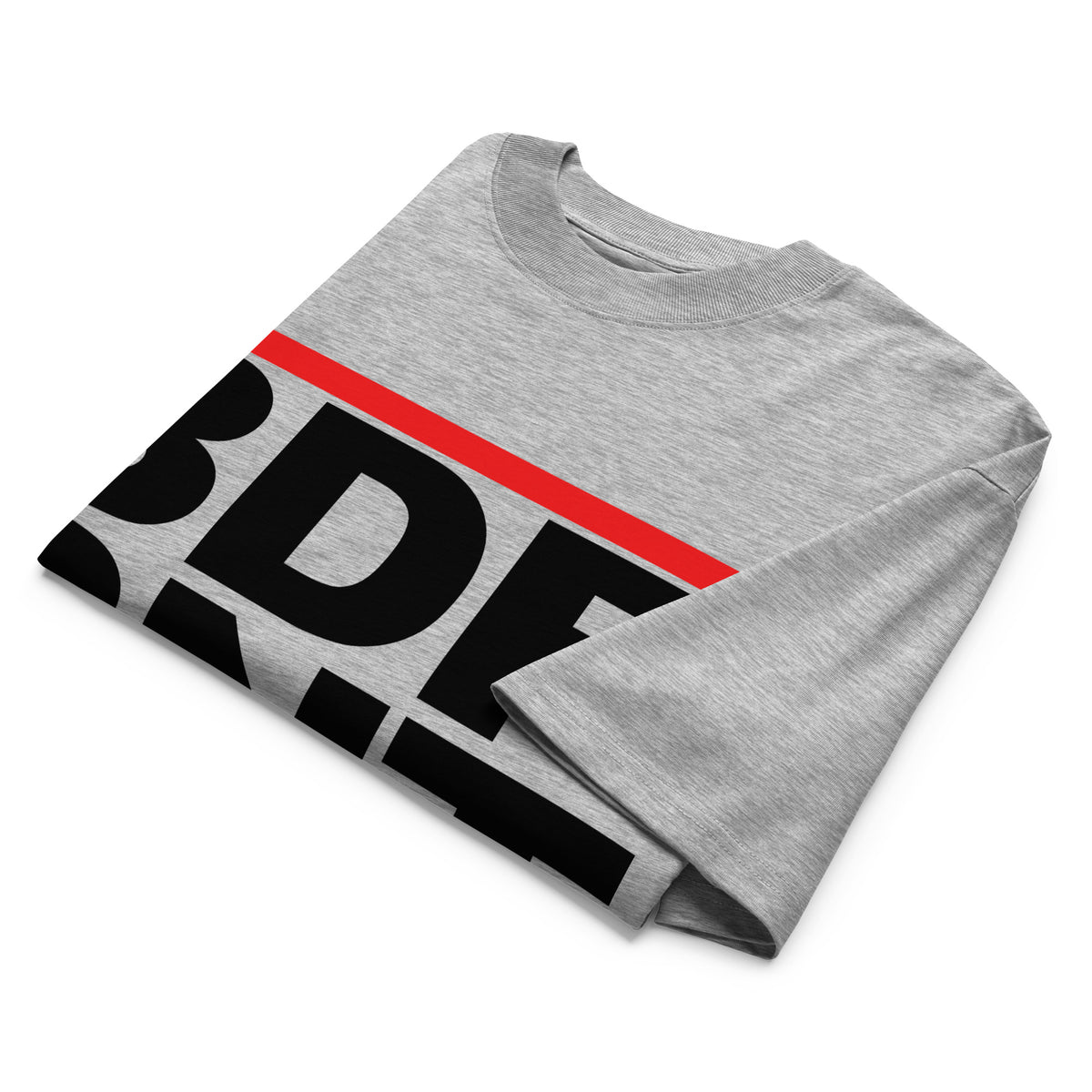 Gray-BDFRNT OG Logo Tee from B.Different Clothing, folded, graffiti-inspired streetwear t-shirt