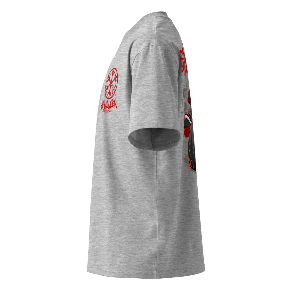 Gray-Raks The Puppet Graffiti Tee by Emti from B.Different Clothing, left view, graffiti-inspired streetwear t-shirt