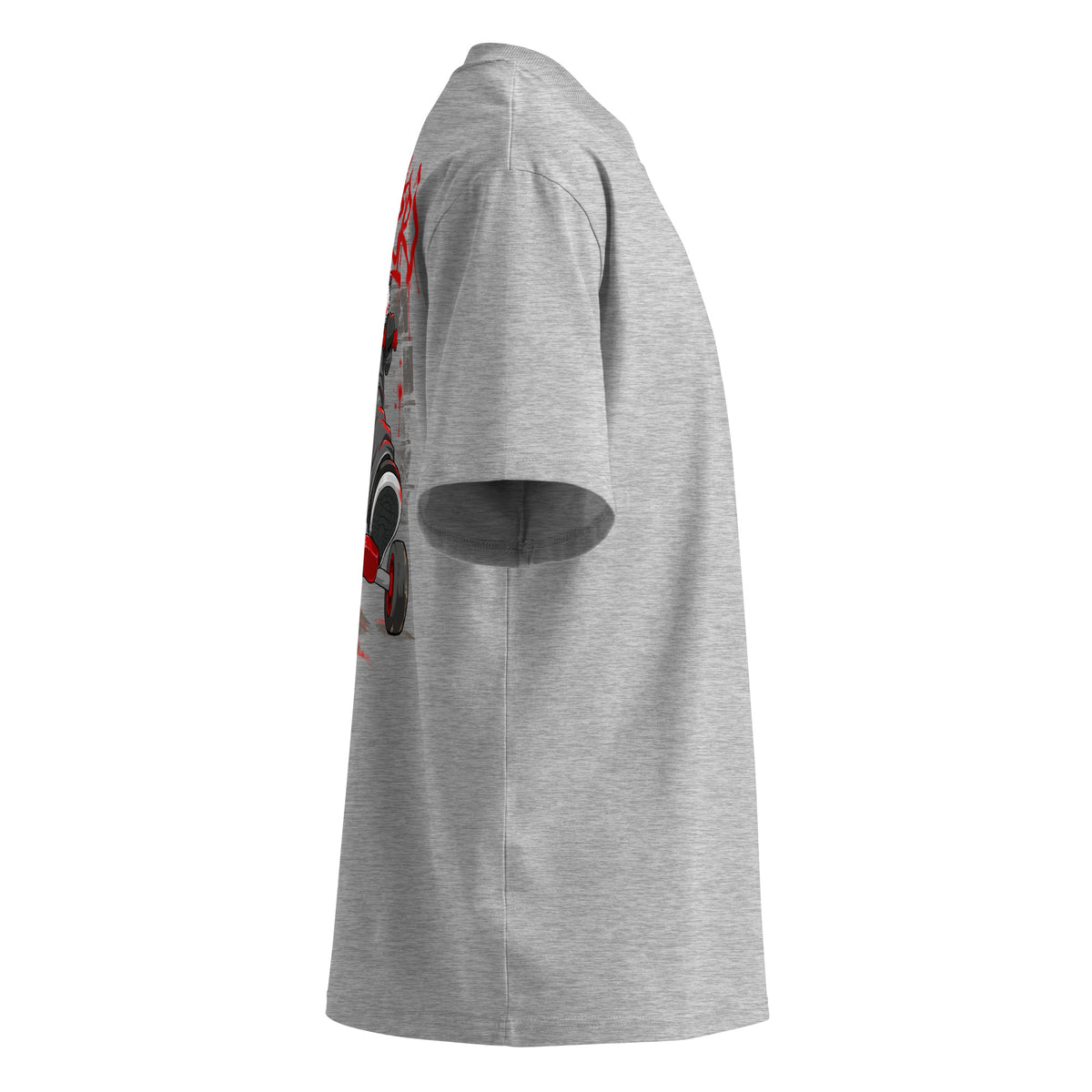 Gray-Raks The Puppet Graffiti Tee by Emti from B.Different Clothing, right view, graffiti-inspired streetwear t-shirt