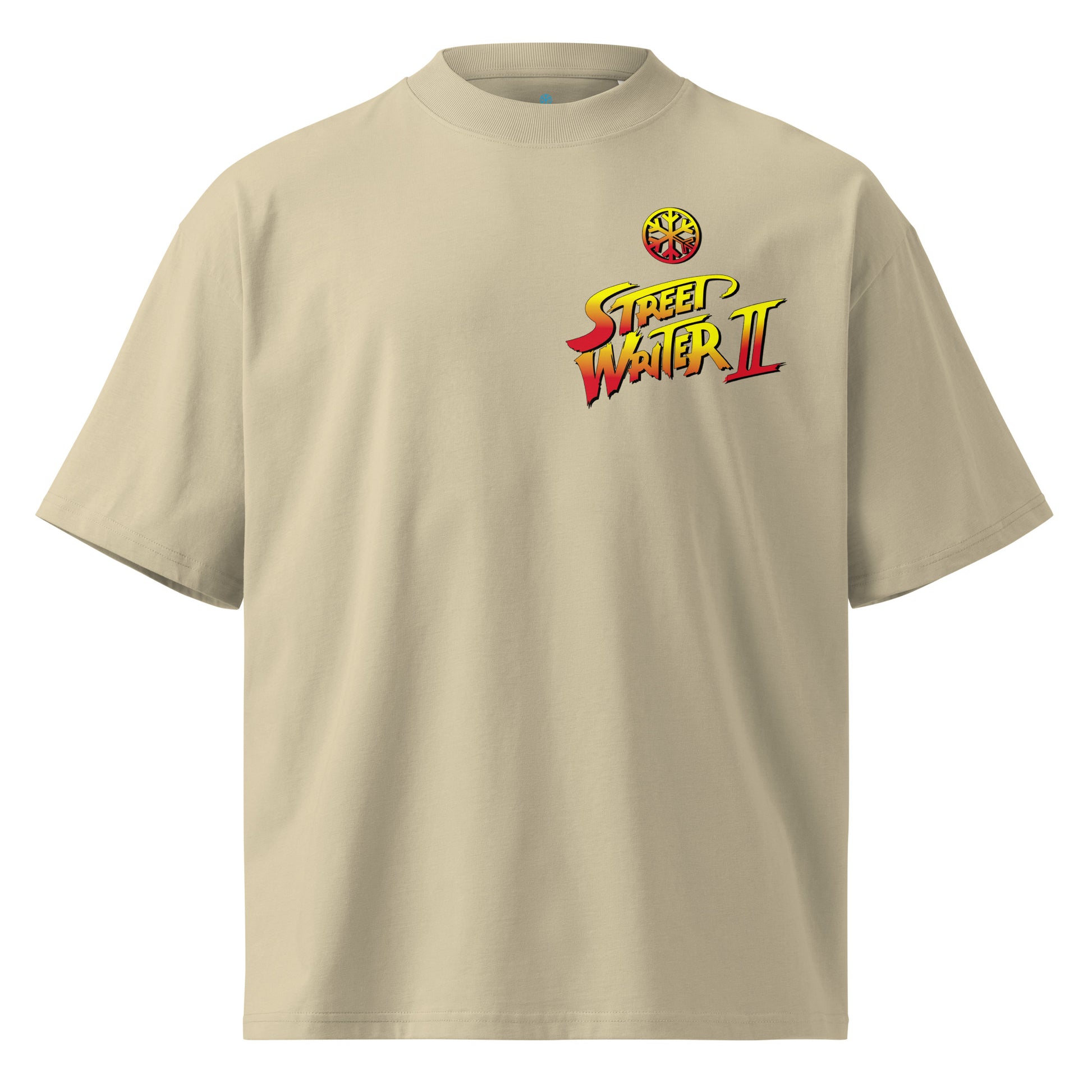 Beige-Street Writer II Graffiti Tee from B.Different Clothing, front view, graffiti-inspired streetwear t-shirt