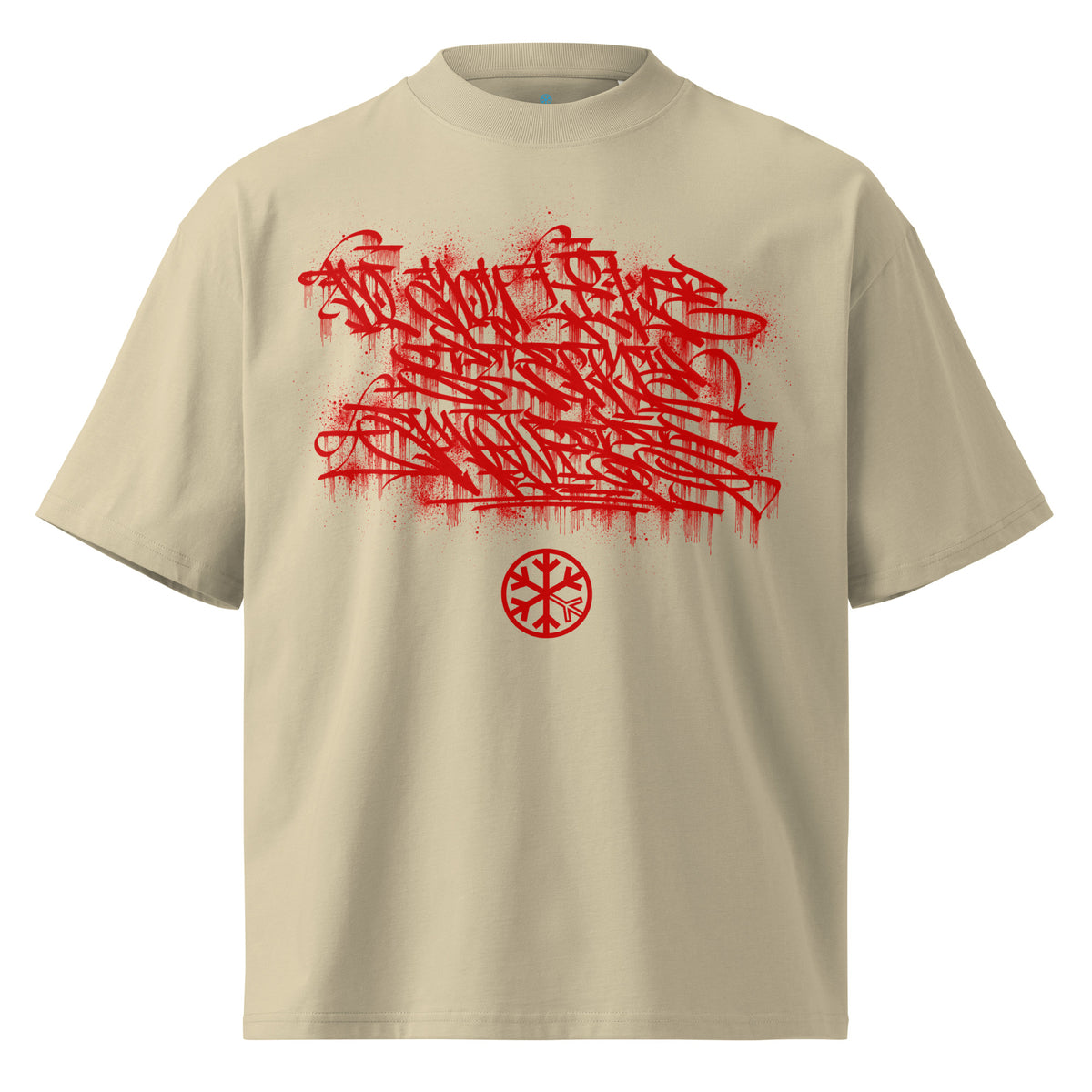 Beige-Do You Like Scary Movies Graffiti Tee by Shew from B.Different Clothing, front view, graffiti-inspired streetwear t-shirt