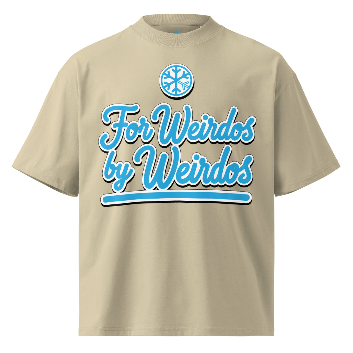 Beige-For Weirdos by Weirdos Tee from B.Different Clothing, front view, graffiti-inspired streetwear