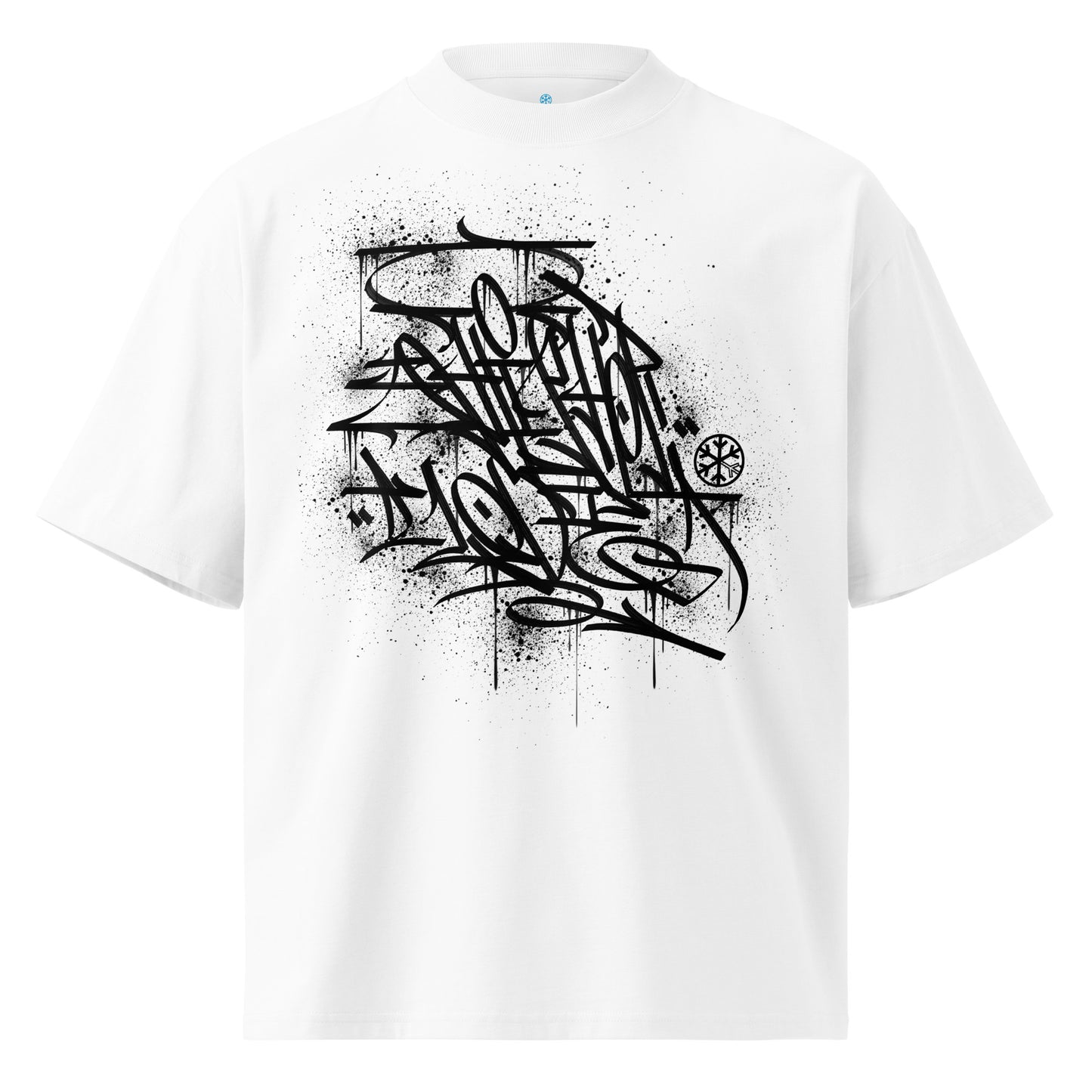White-Hip Hop Love Graffiti Tee by Shew from B.Different Clothing, front view, graffiti-inspired streetwear t-shirt