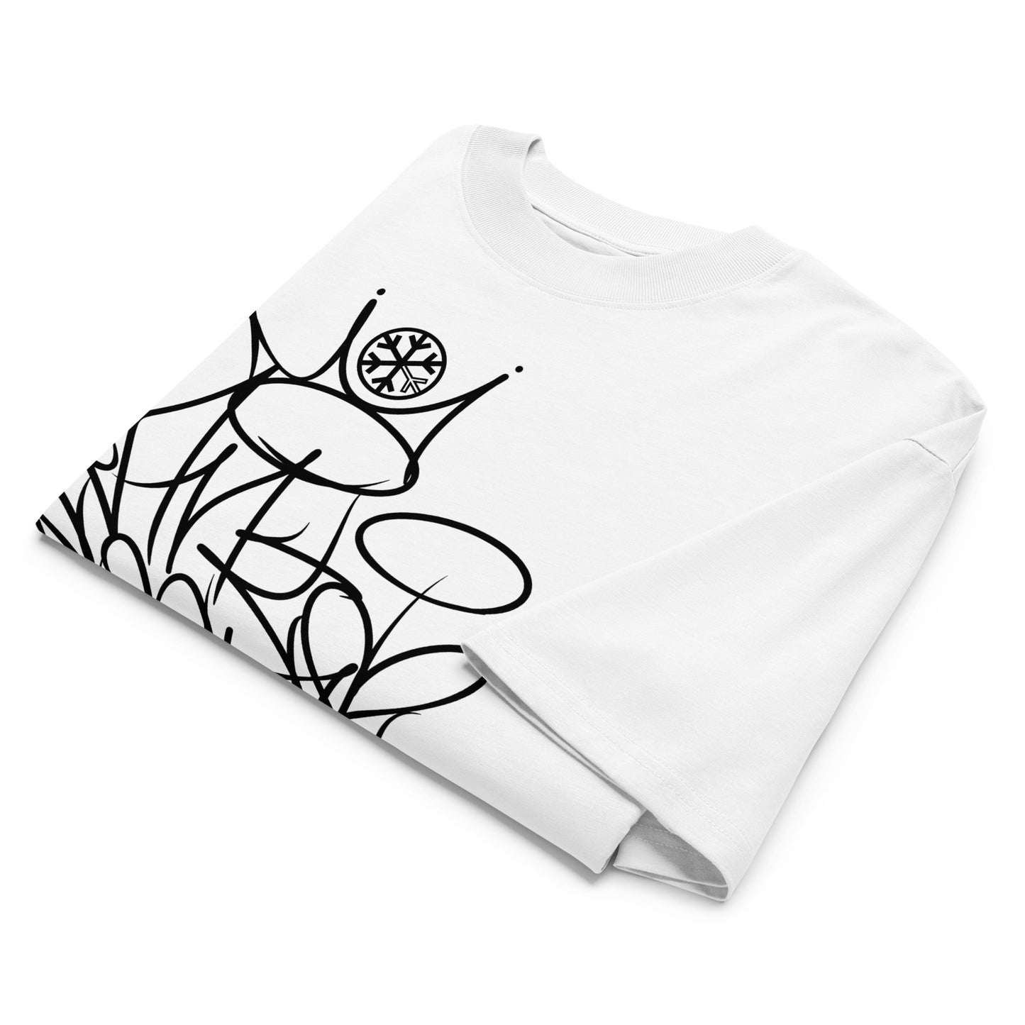 White-Antisocial Graffiti Tag Tee by Caos One from B.Different Clothing, folded, graffiti-inspired streetwear t-shirt