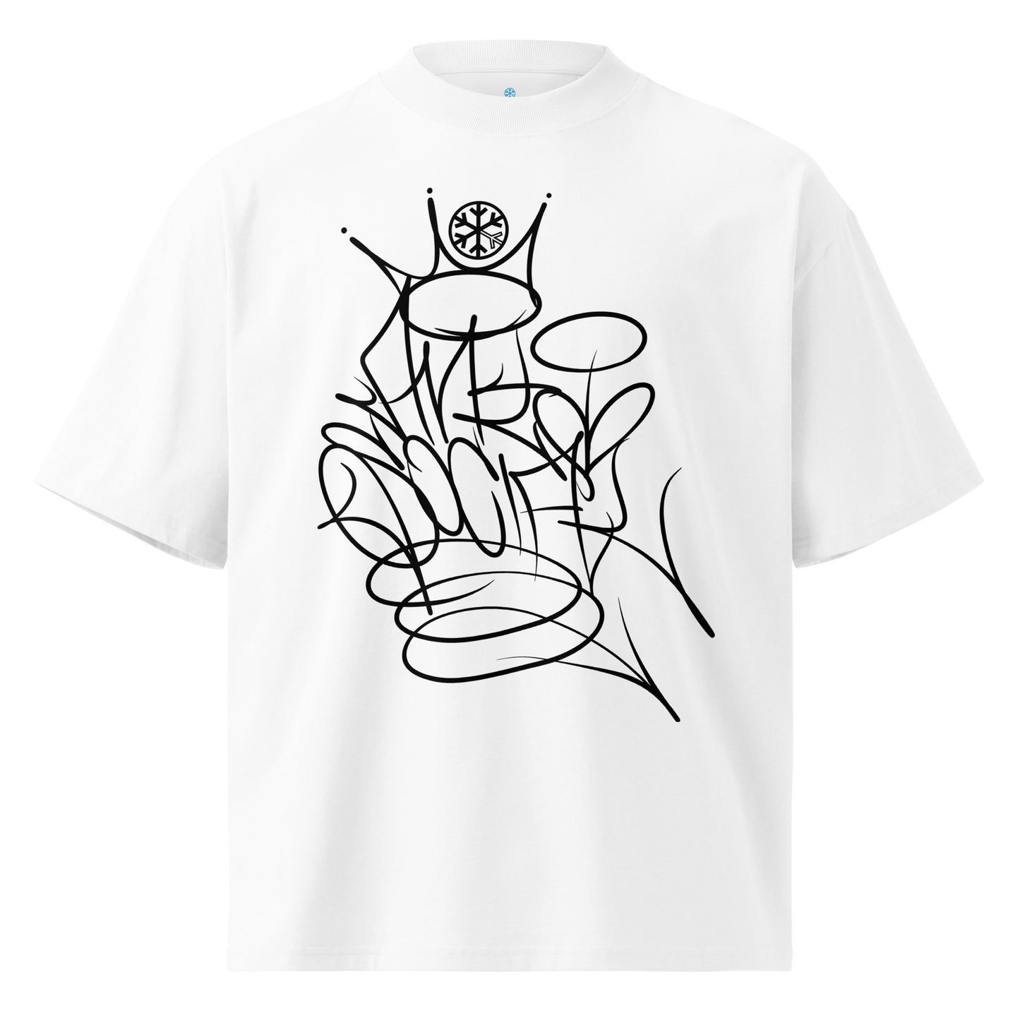 White-Antisocial Graffiti Tag Tee by Caos One from B.Different Clothing, front view, graffiti-inspired streetwear t-shirt