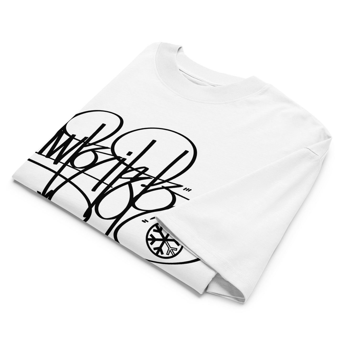 White-Writer Tag Tee by Graffiti Dad from B.Different Clothing, folded, graffiti-inspired streetwear t-shirt