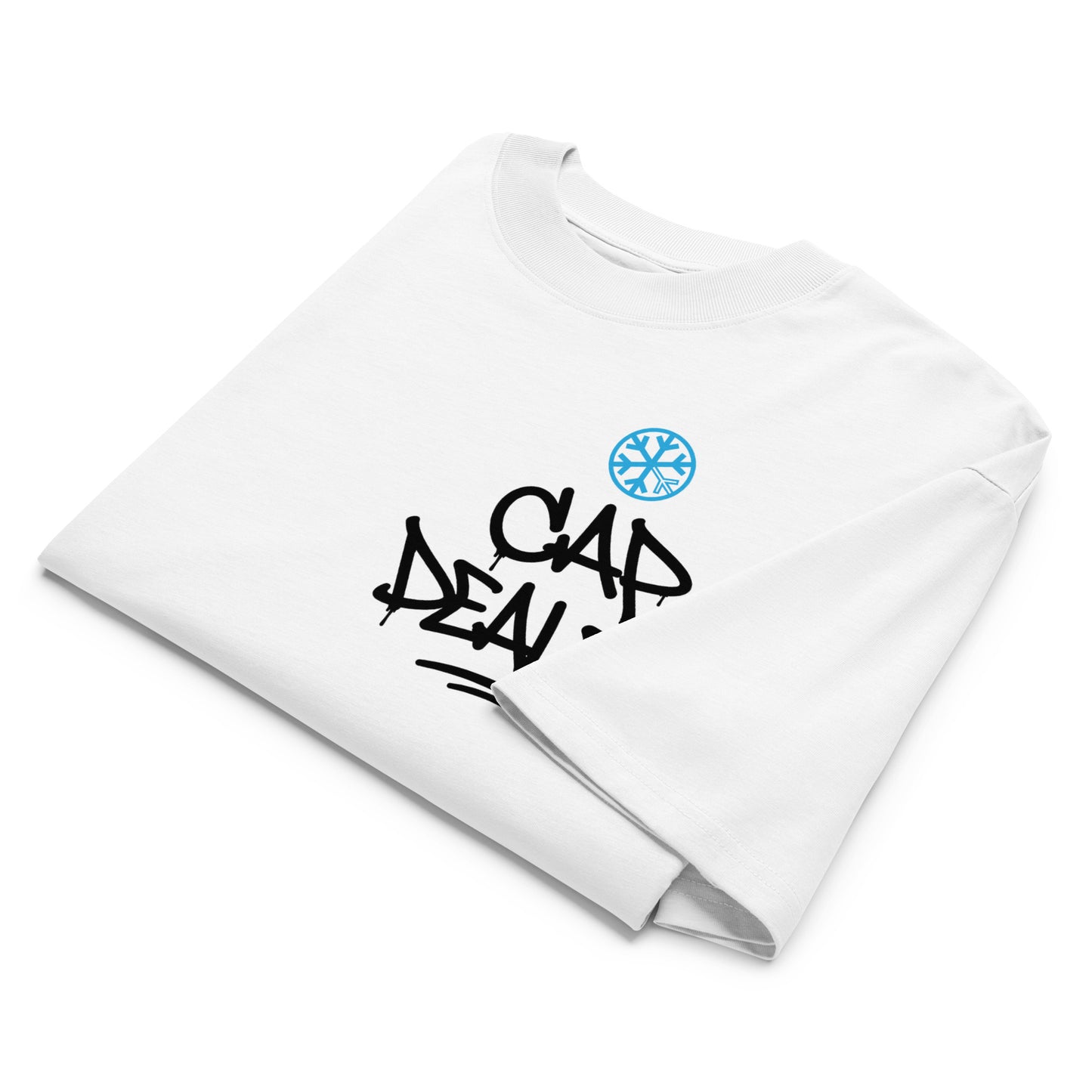 White-Cap Dealer Graffiti Tee from B.Different Clothing, folded, graffiti-inspired streetwear