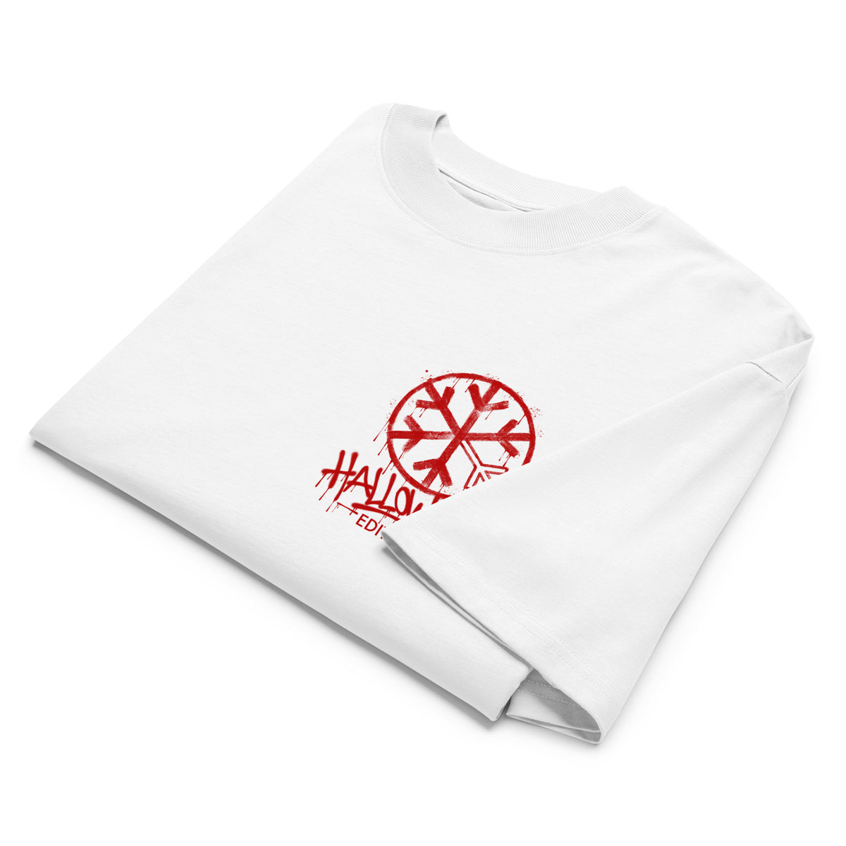 White-Raks The Puppet Graffiti Tee by Emti from B.Different Clothing, folded, graffiti-inspired streetwear t-shirt